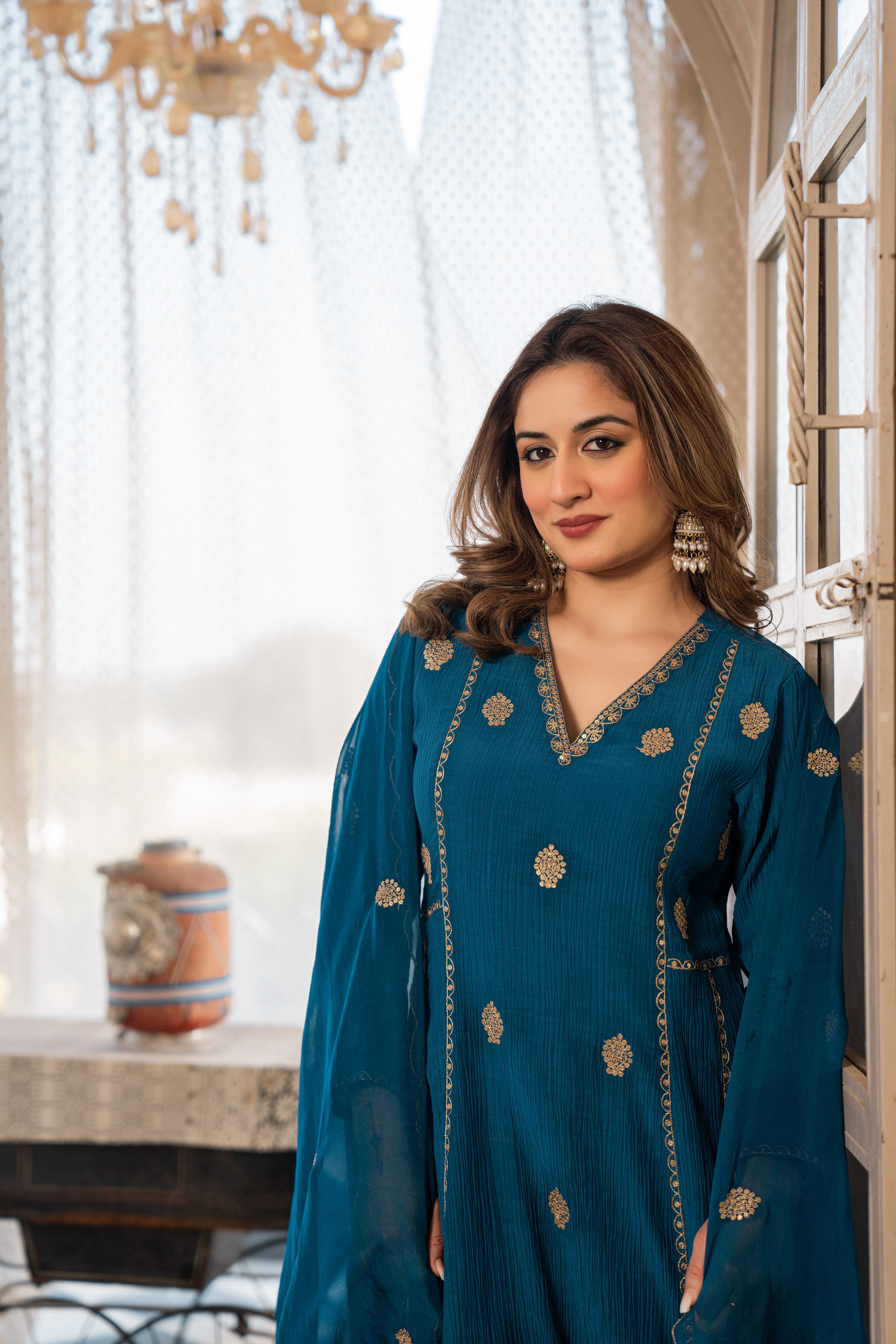 Teal Festive Suit Set