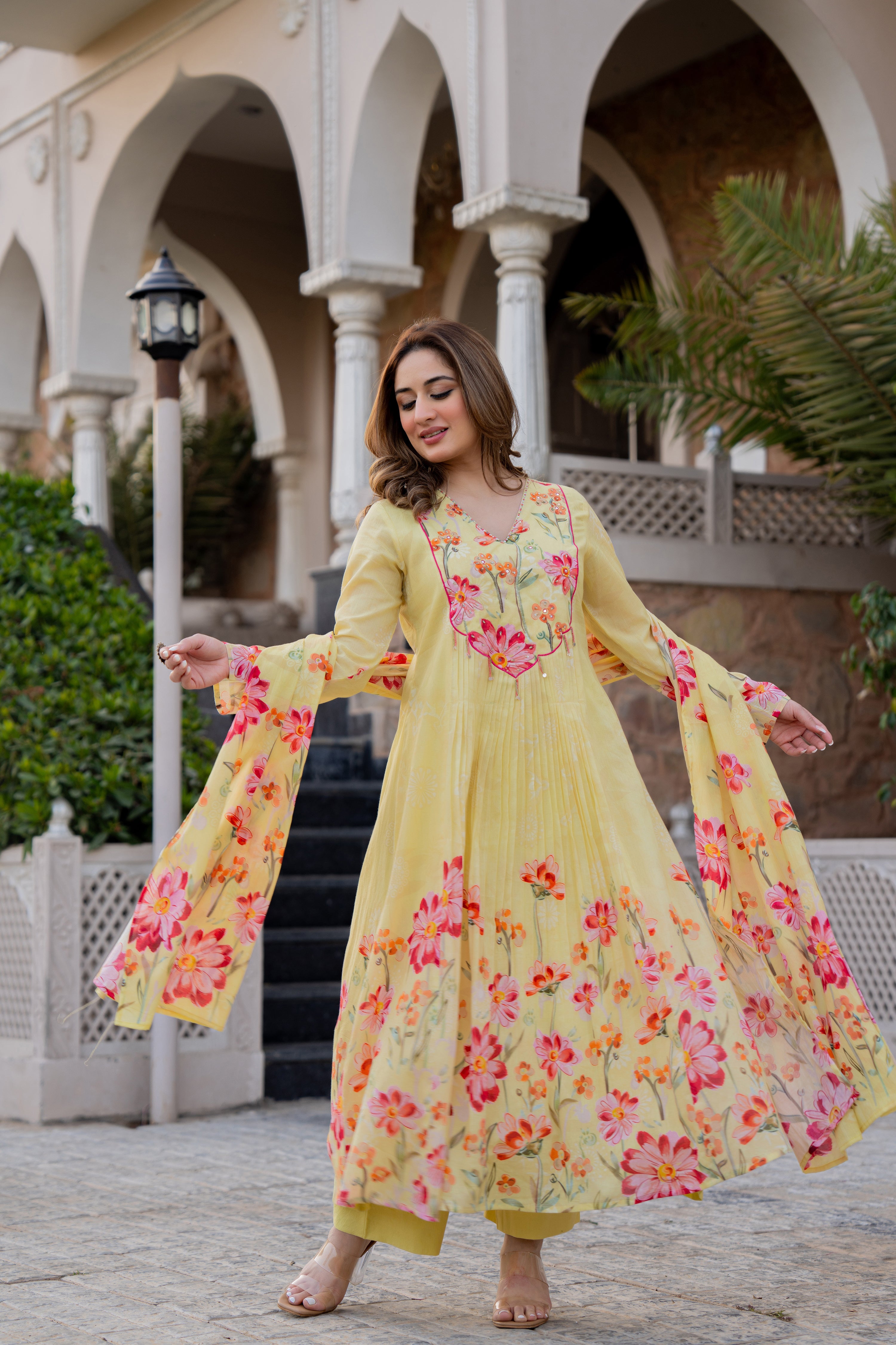 Sunlit Blossom Cotton Suit Set