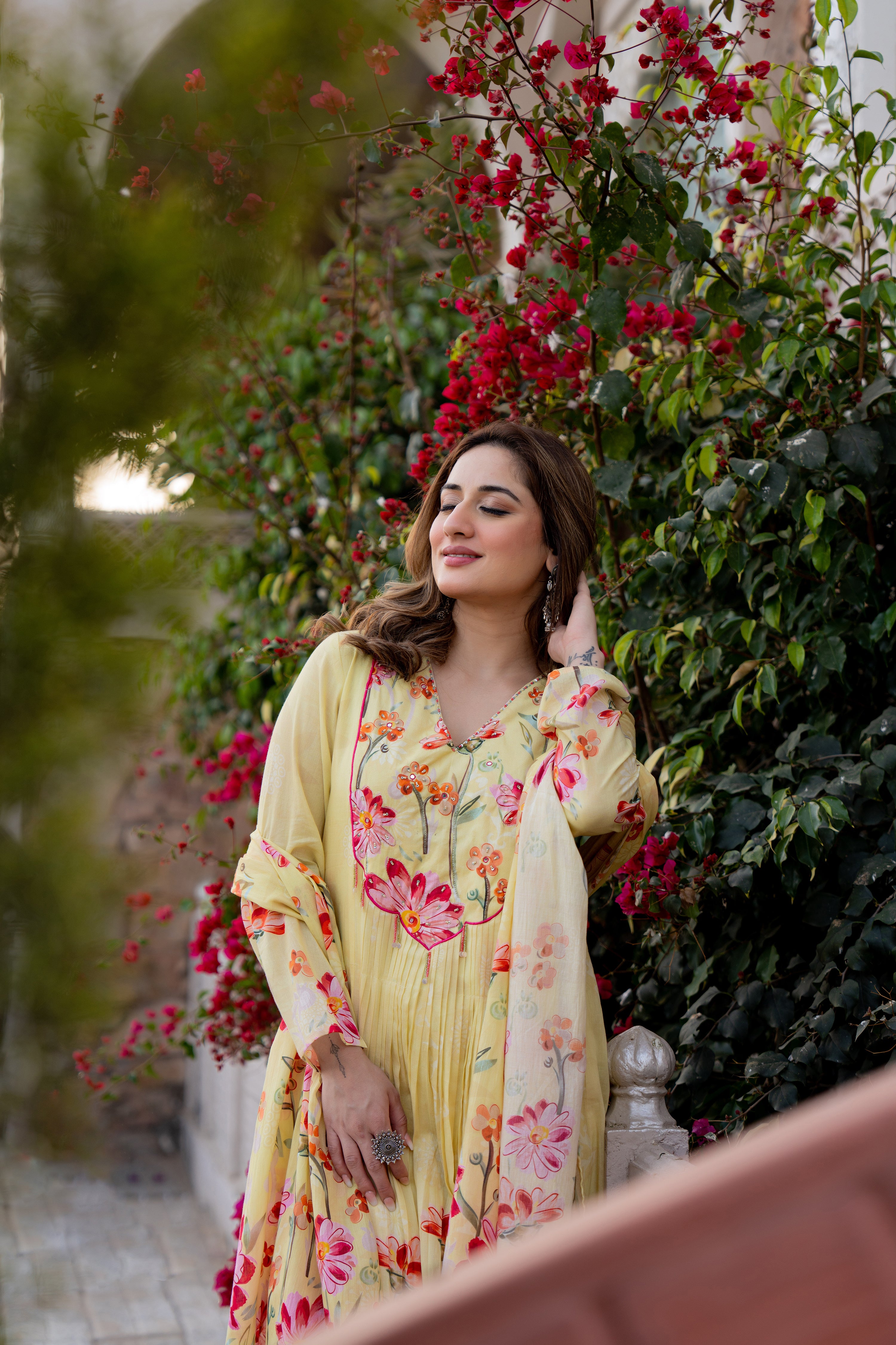 Sunlit Blossom Cotton Suit Set