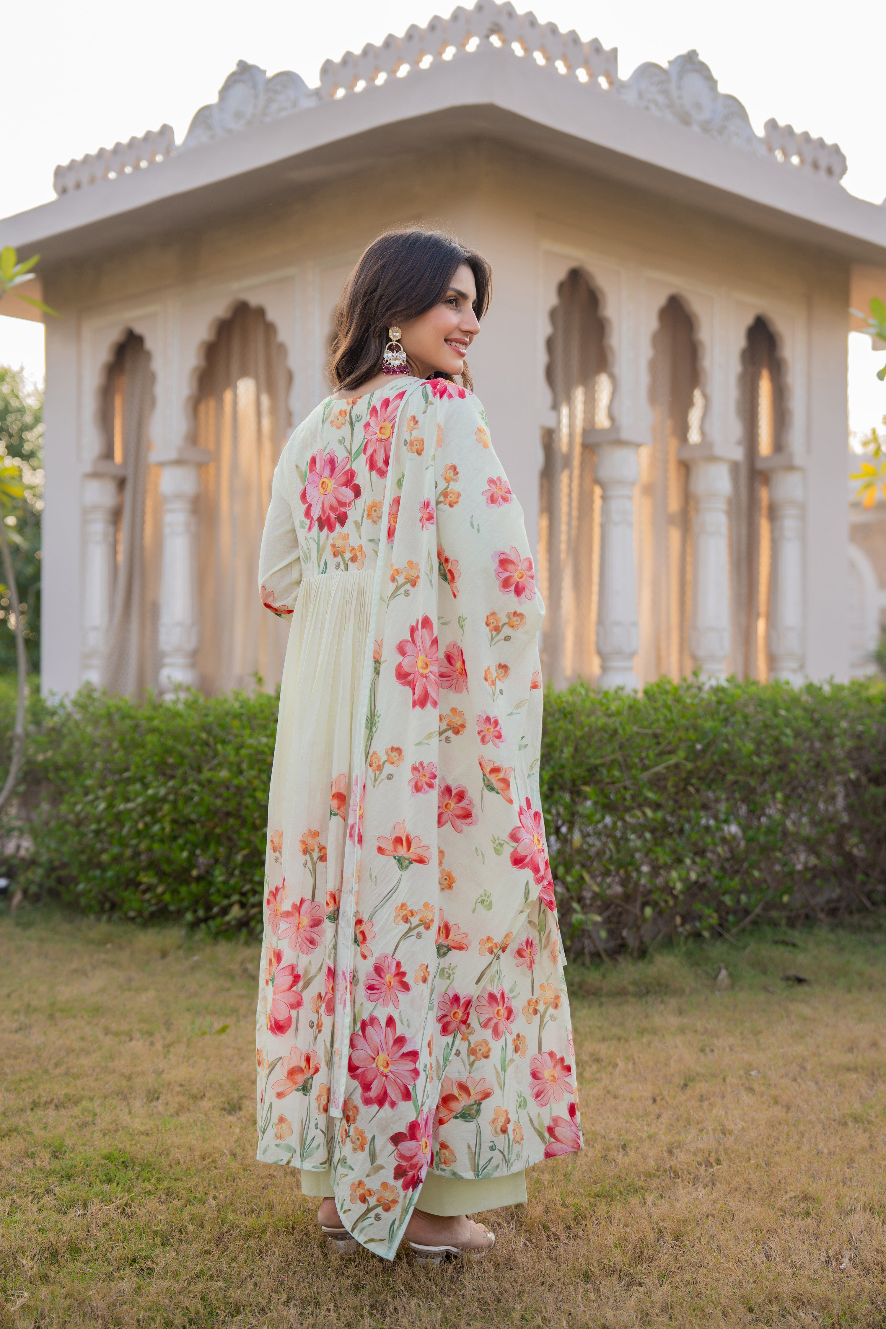 Ivory Petal Grace Cotton Suit Set