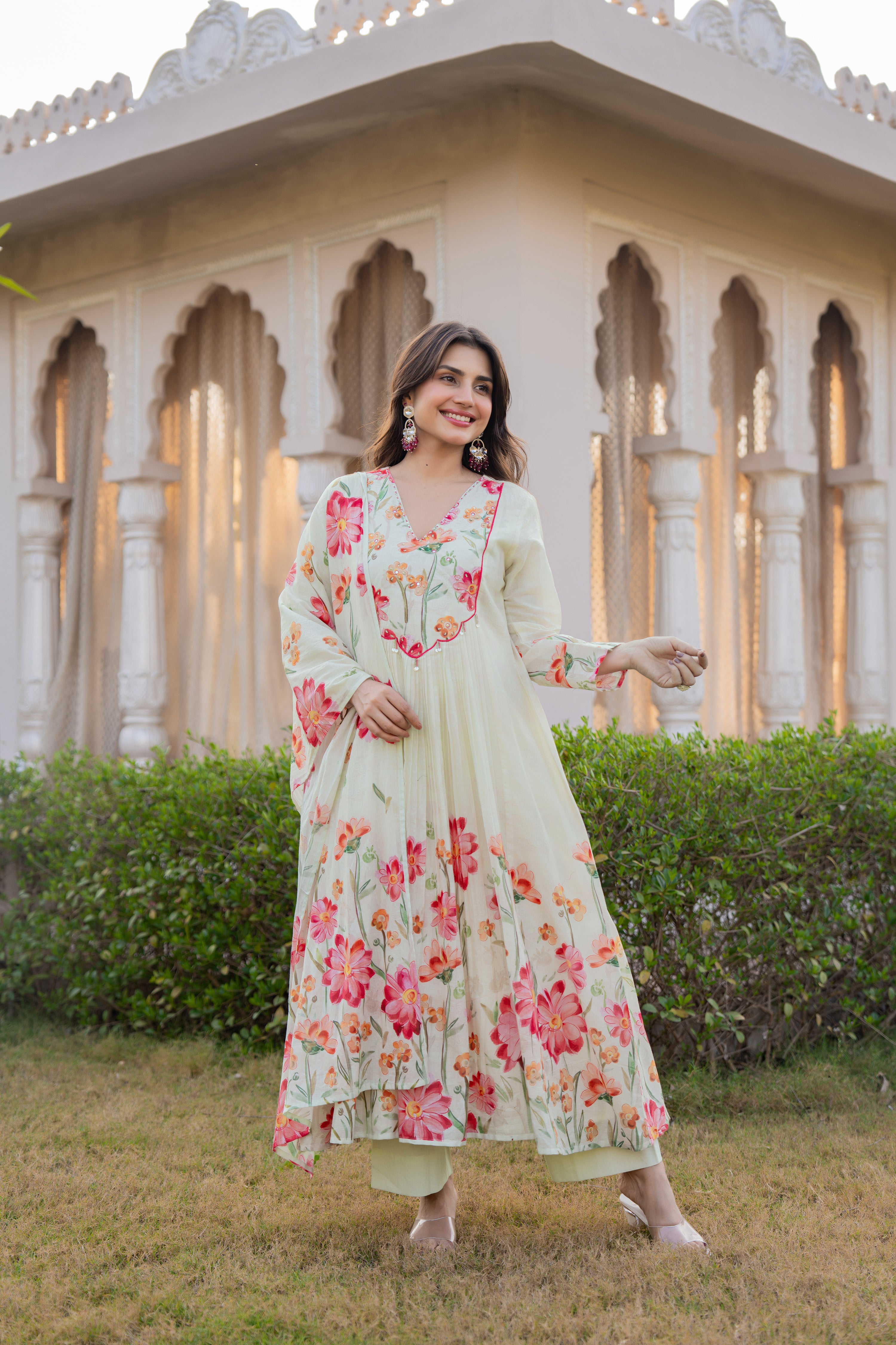 Ivory Petal Grace Cotton Suit Set