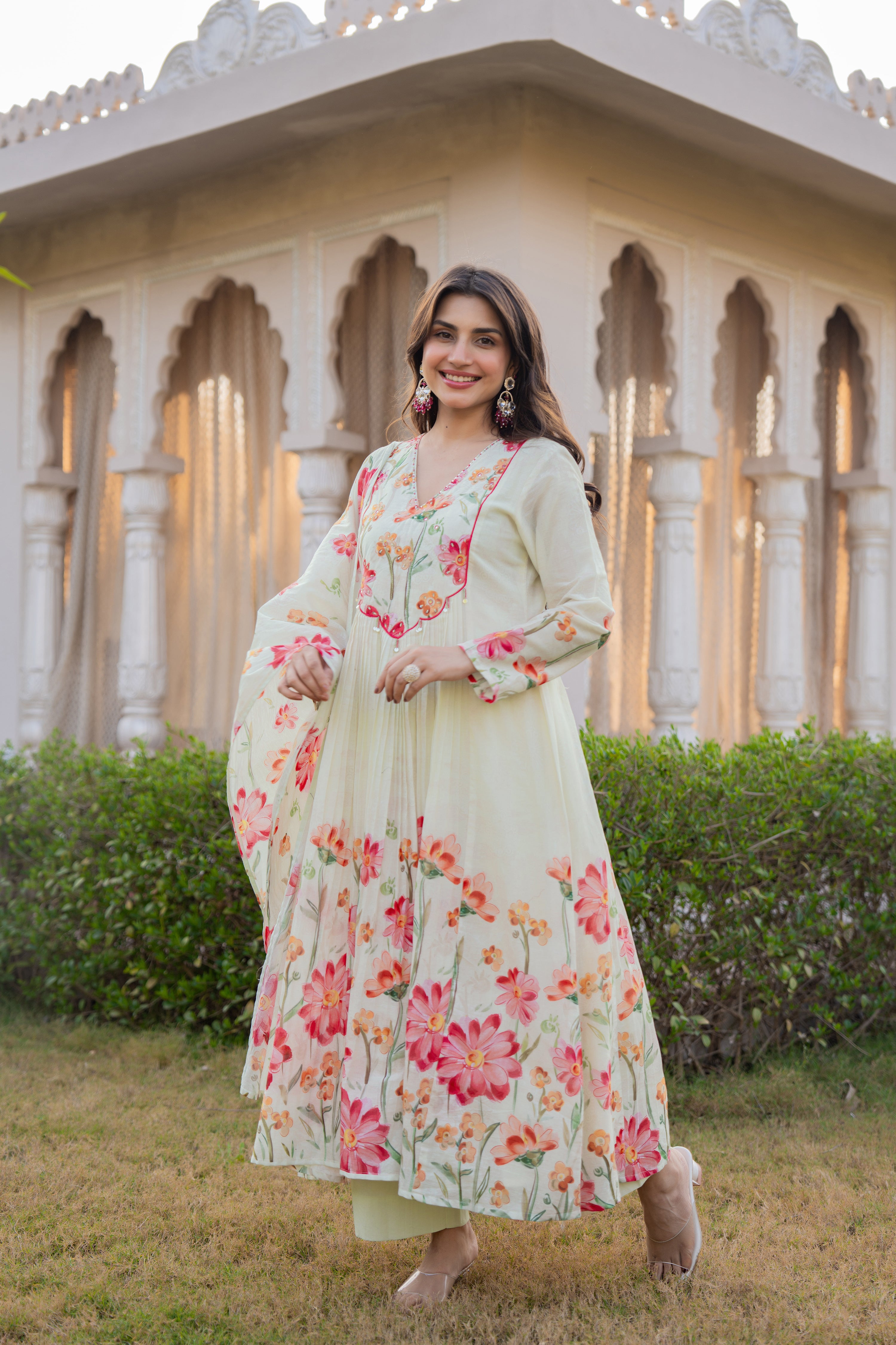 Ivory Petal Grace Cotton Suit Set