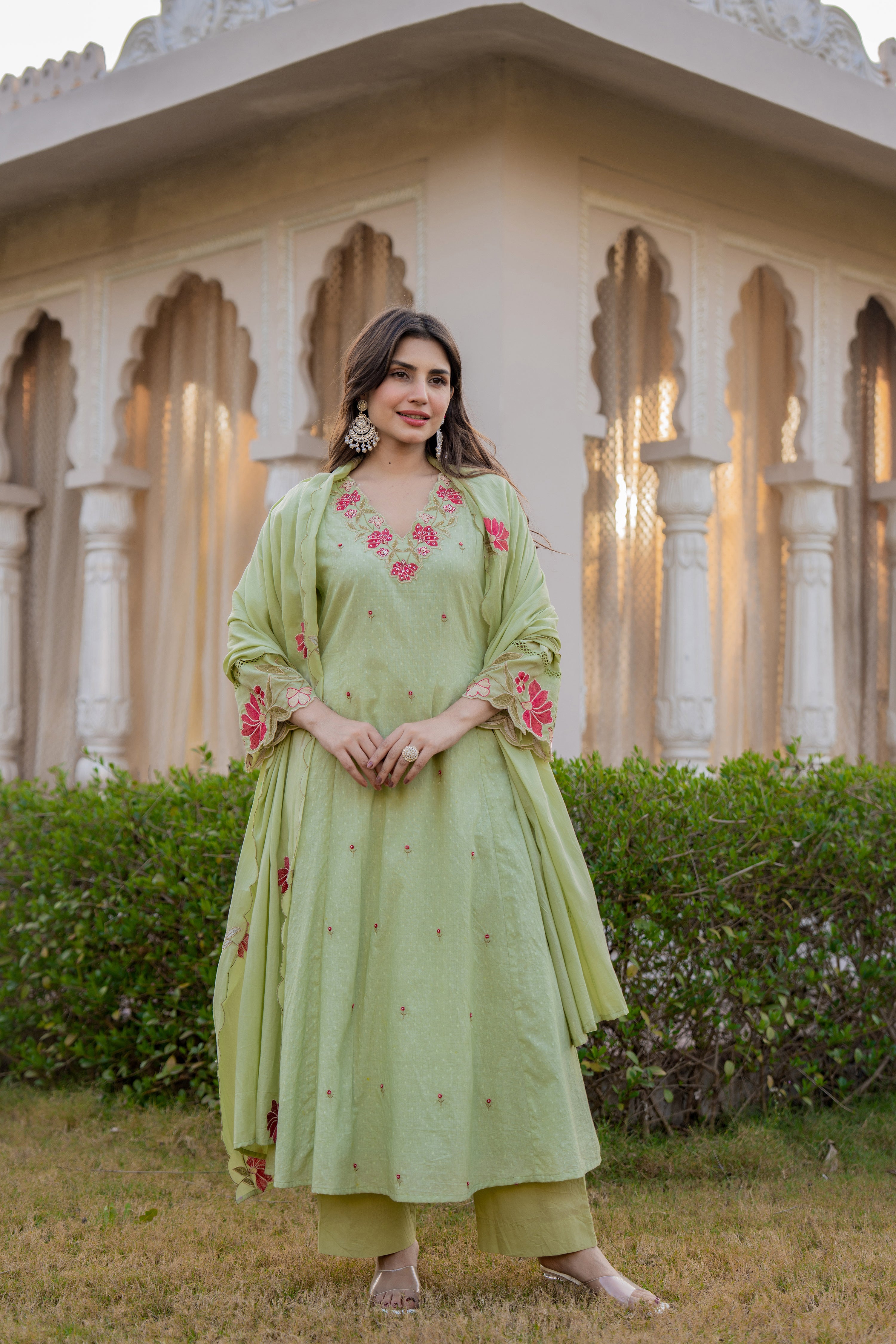 Floral Ease Cotton Dobby Suit Set