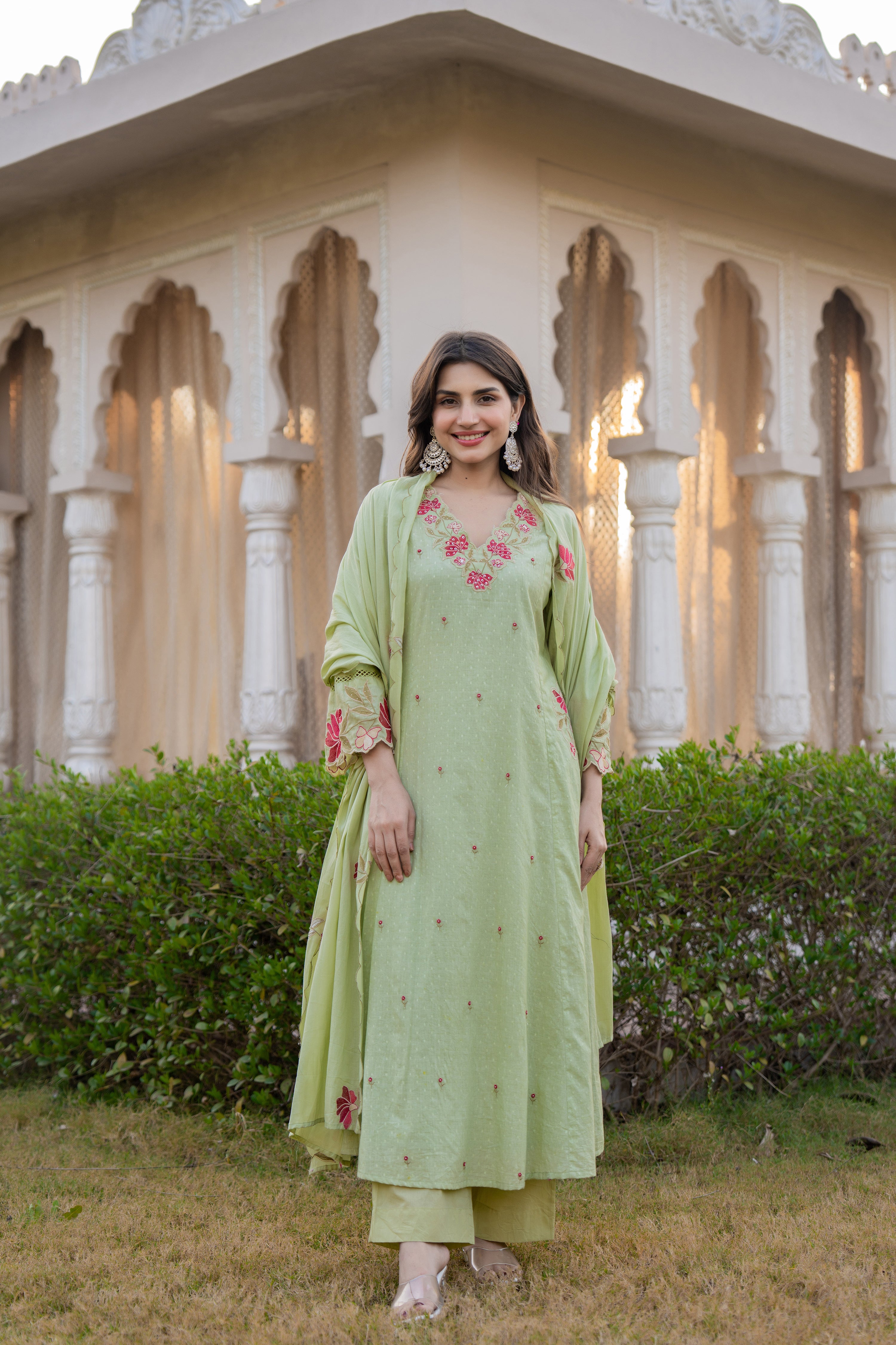 Floral Ease Cotton Dobby Suit Set