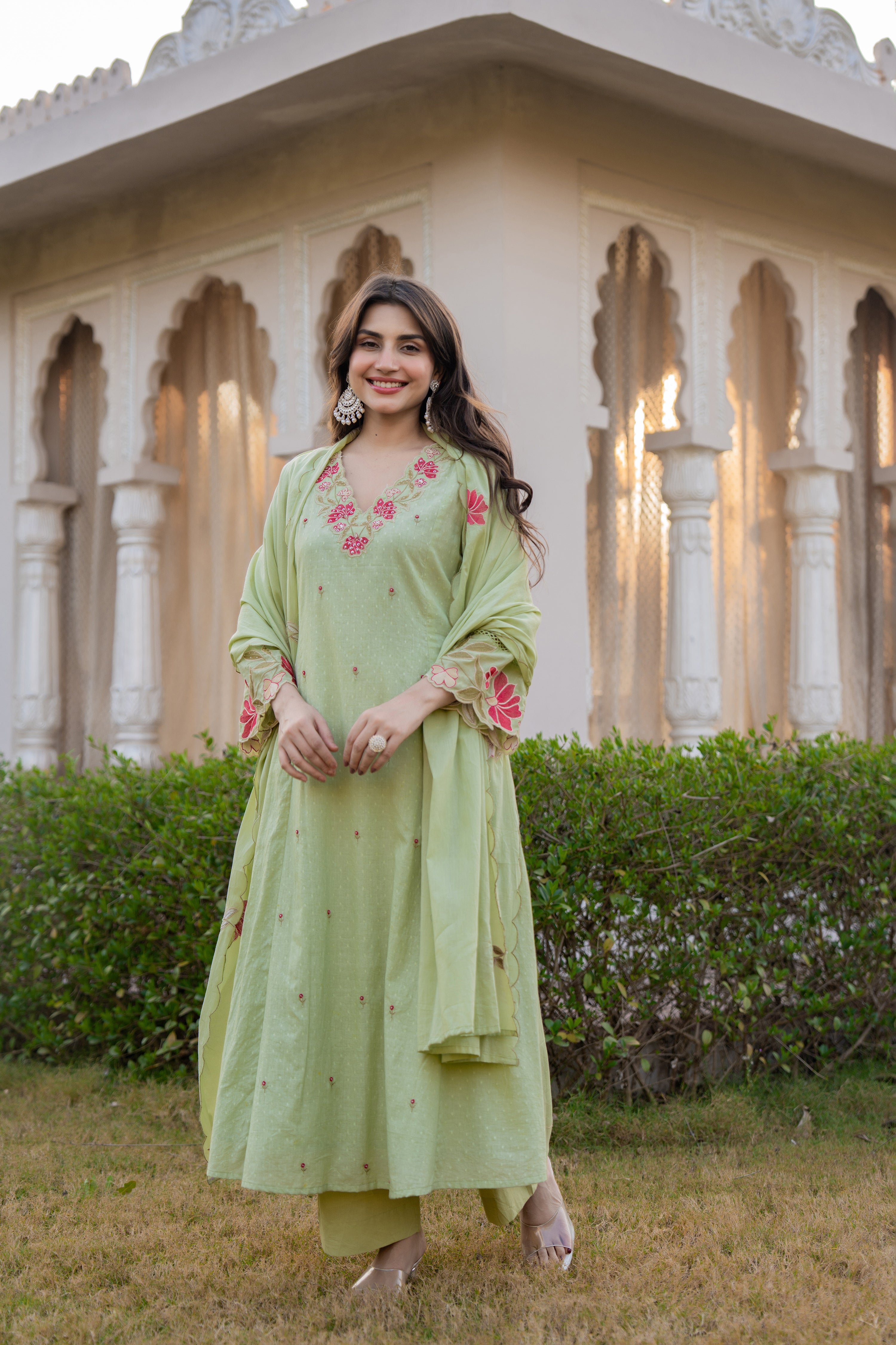 Floral Ease Cotton Dobby Suit Set