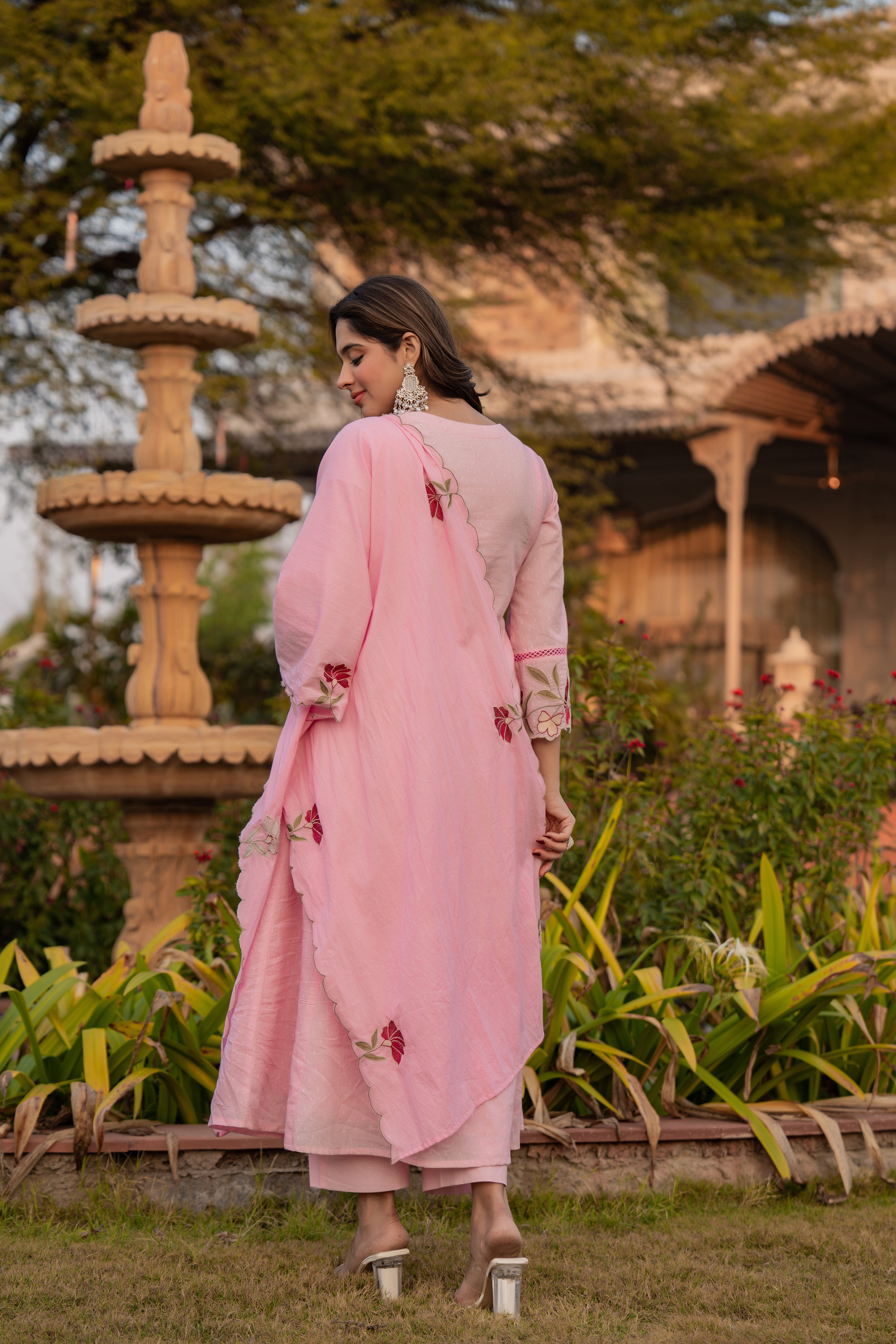 Petal Grace Cotton Dobby Suit Set