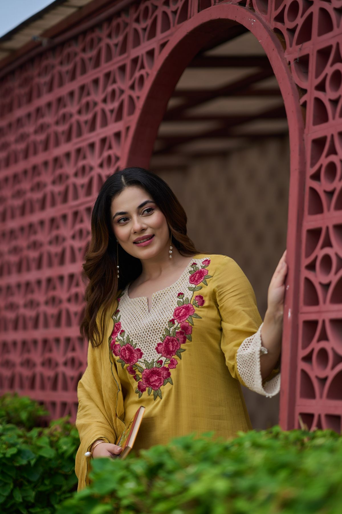 Mustard Rosette Suit Set