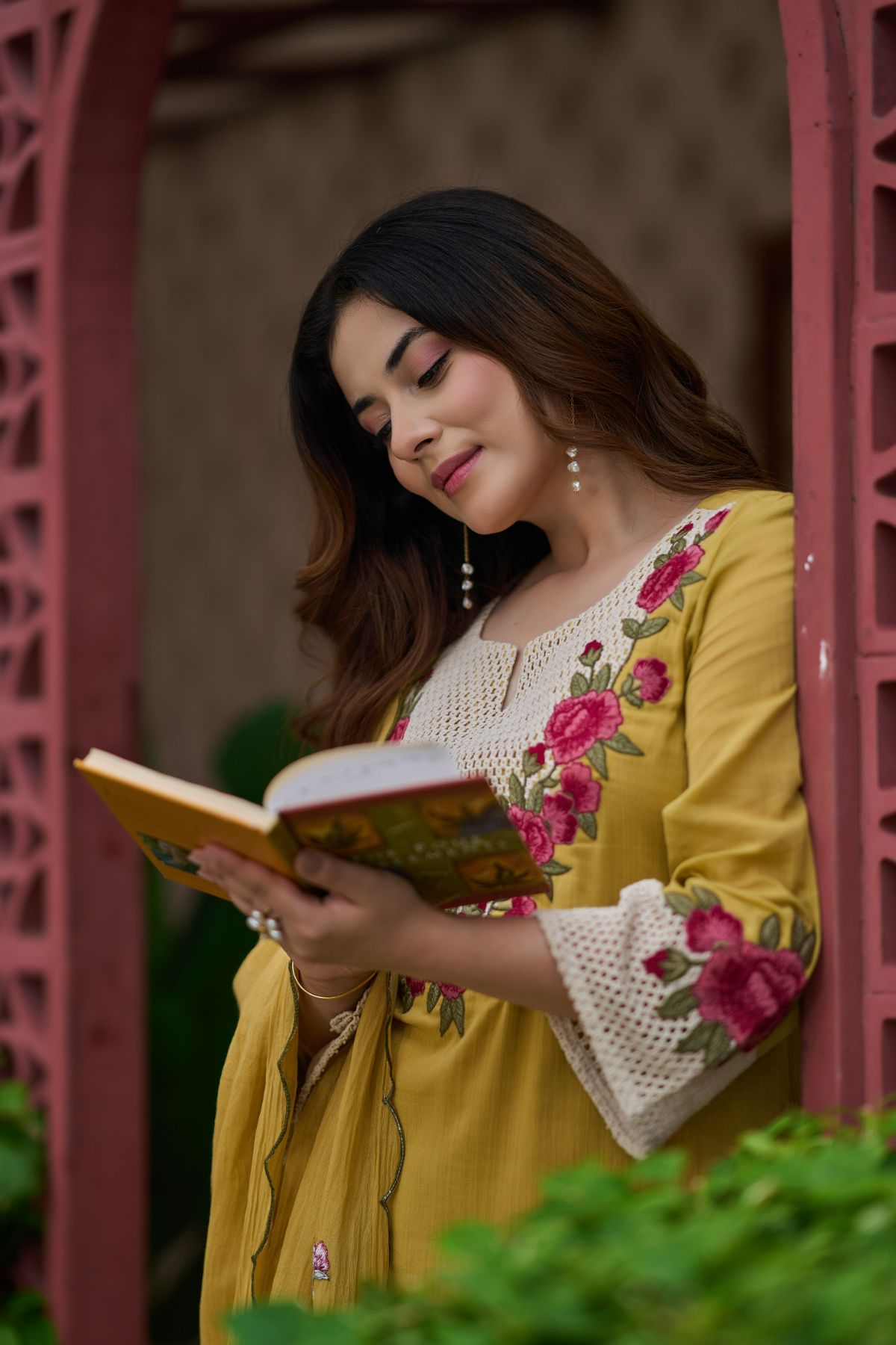 Mustard Rosette Suit Set
