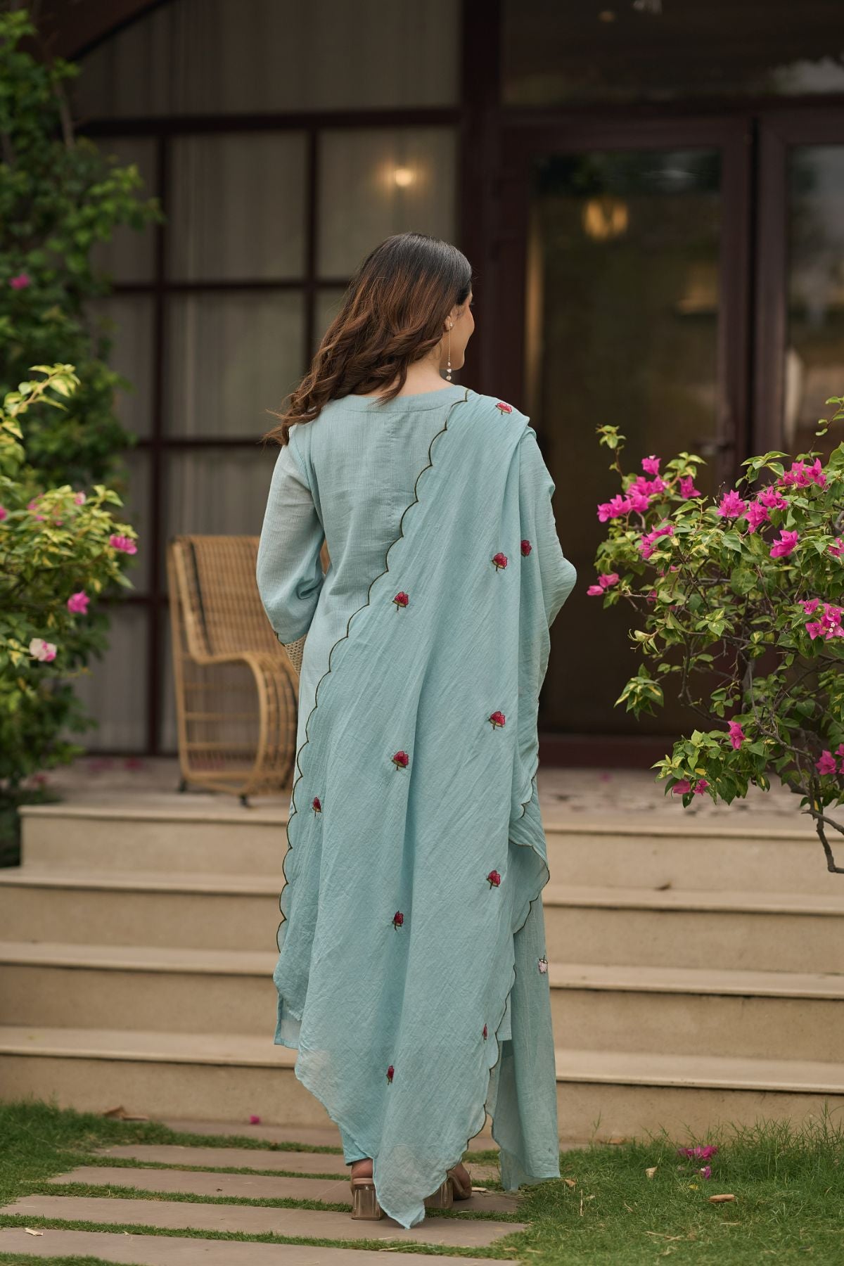Powder Blue Bloom Suit Set
