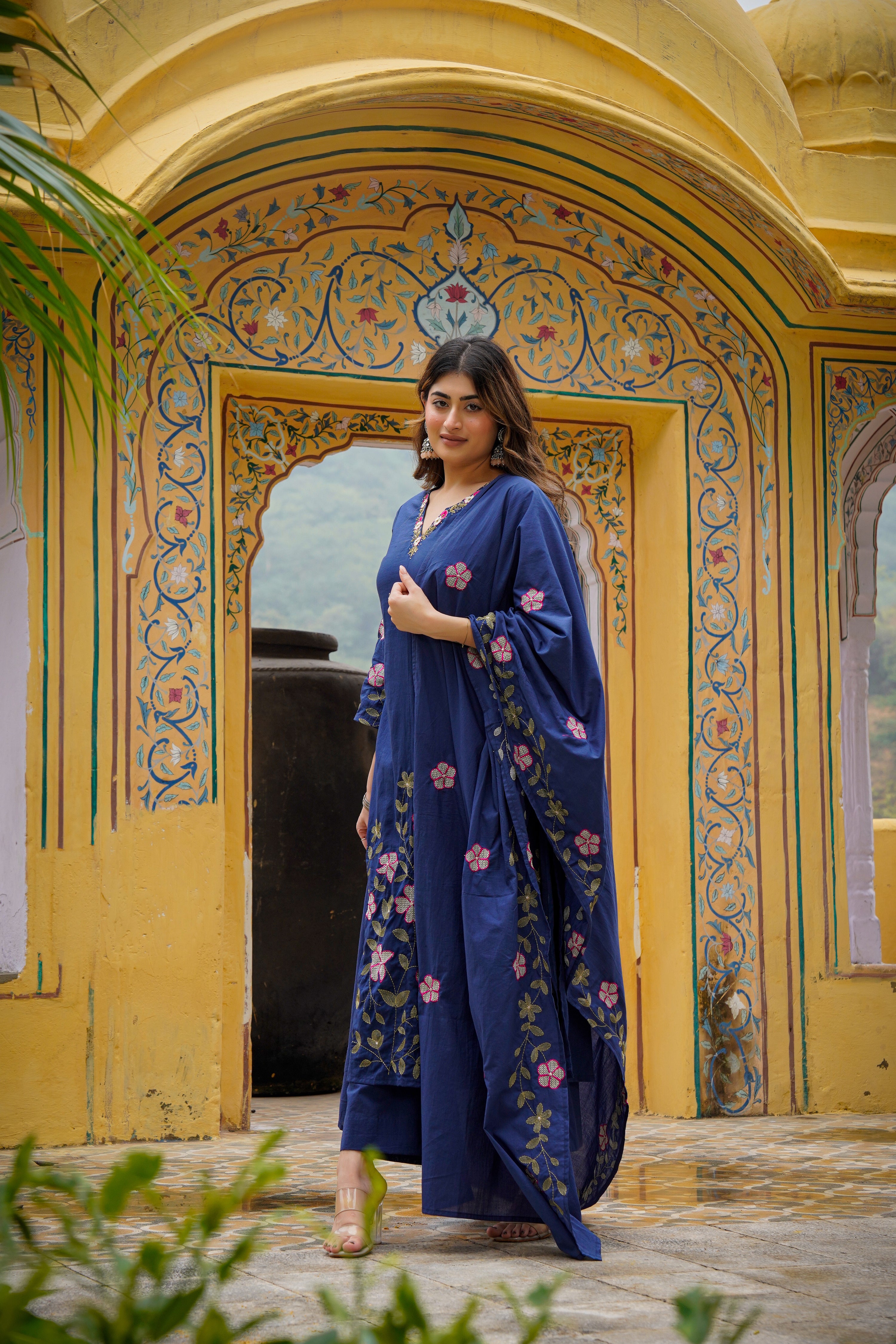 Midnight Navy Mul Cotton Suit Set