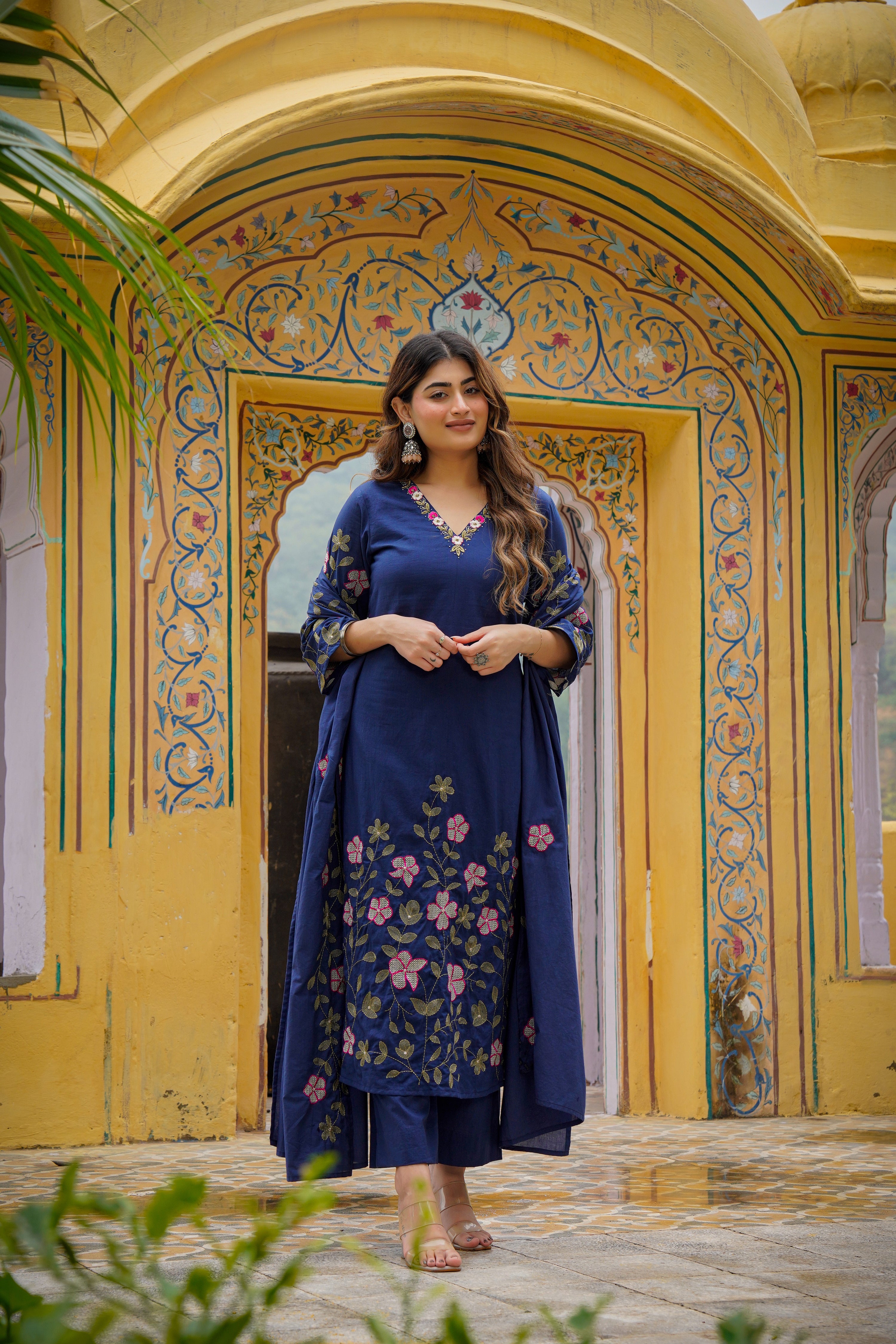 Midnight Navy Mul Cotton Suit Set