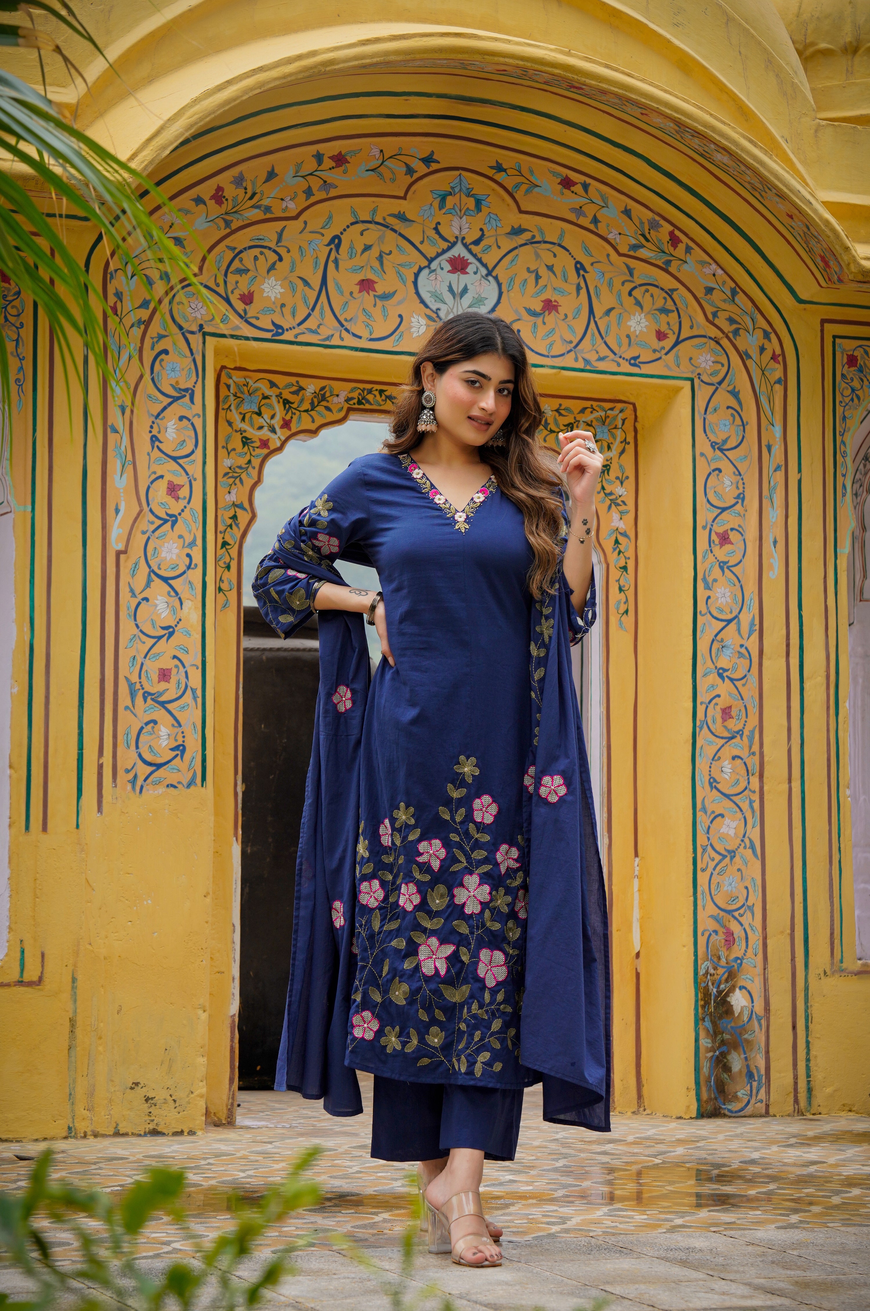 Midnight Navy Mul Cotton Suit Set