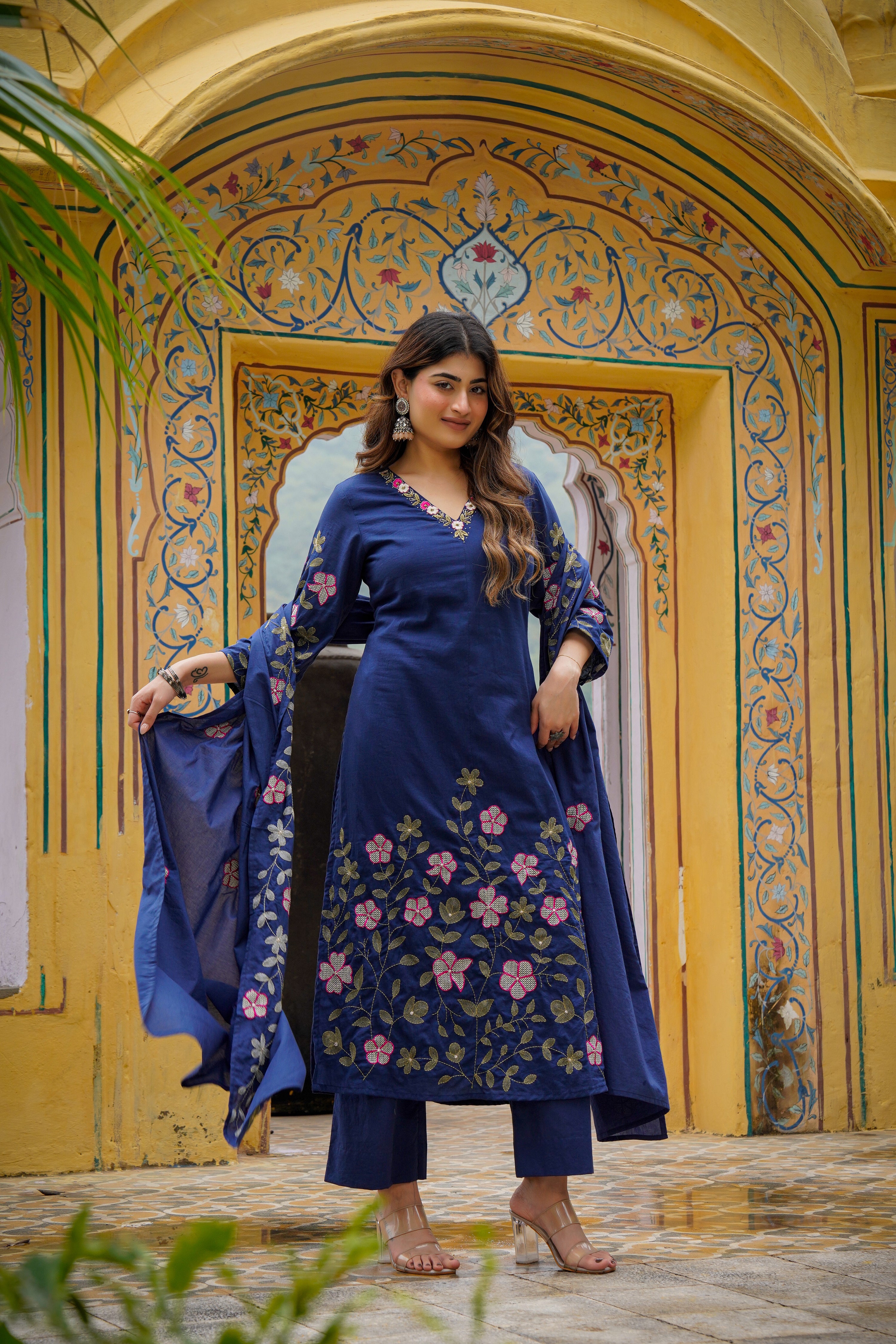 Midnight Navy Mul Cotton Suit Set