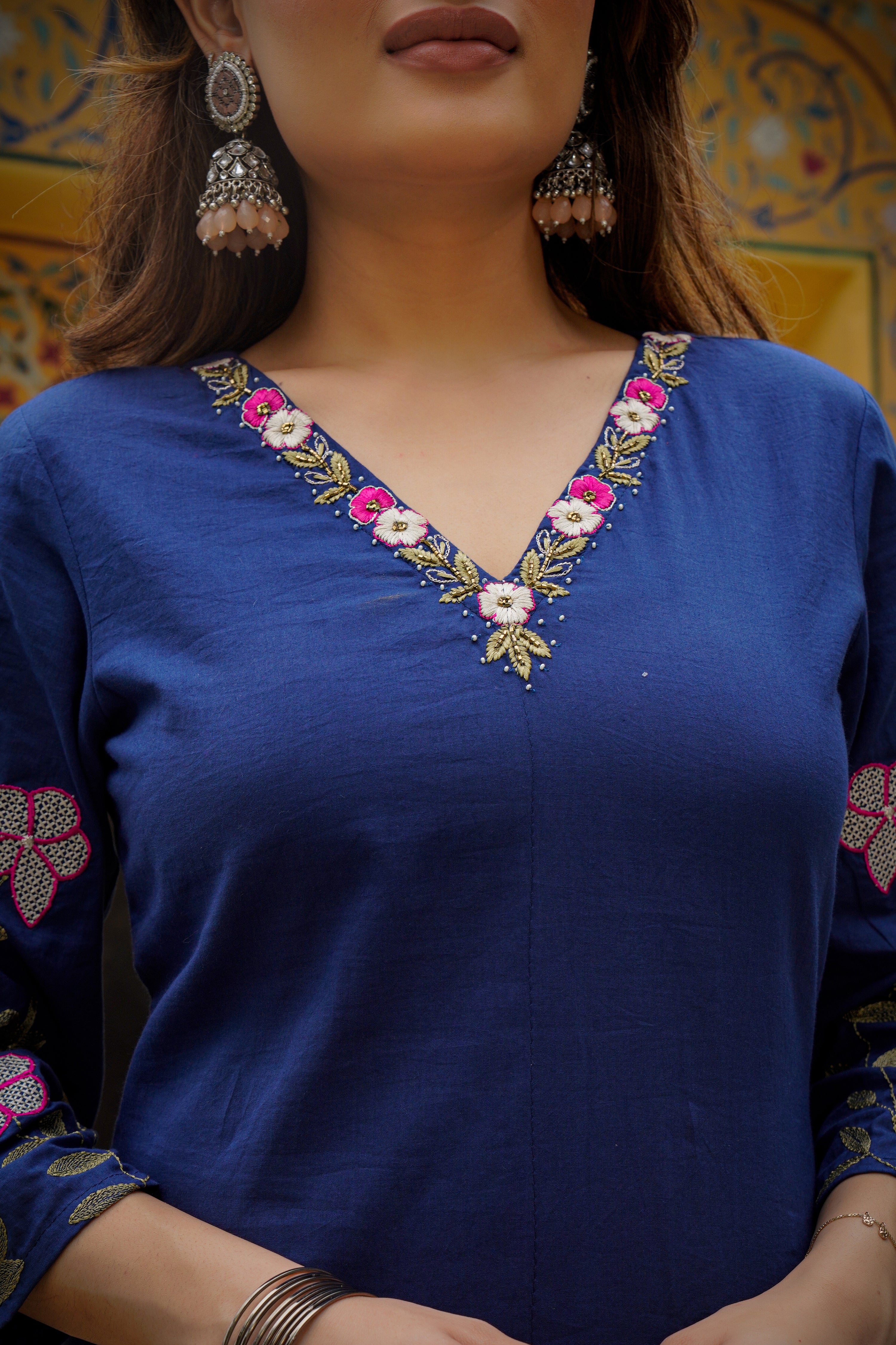 Midnight Navy Mul Cotton Suit Set
