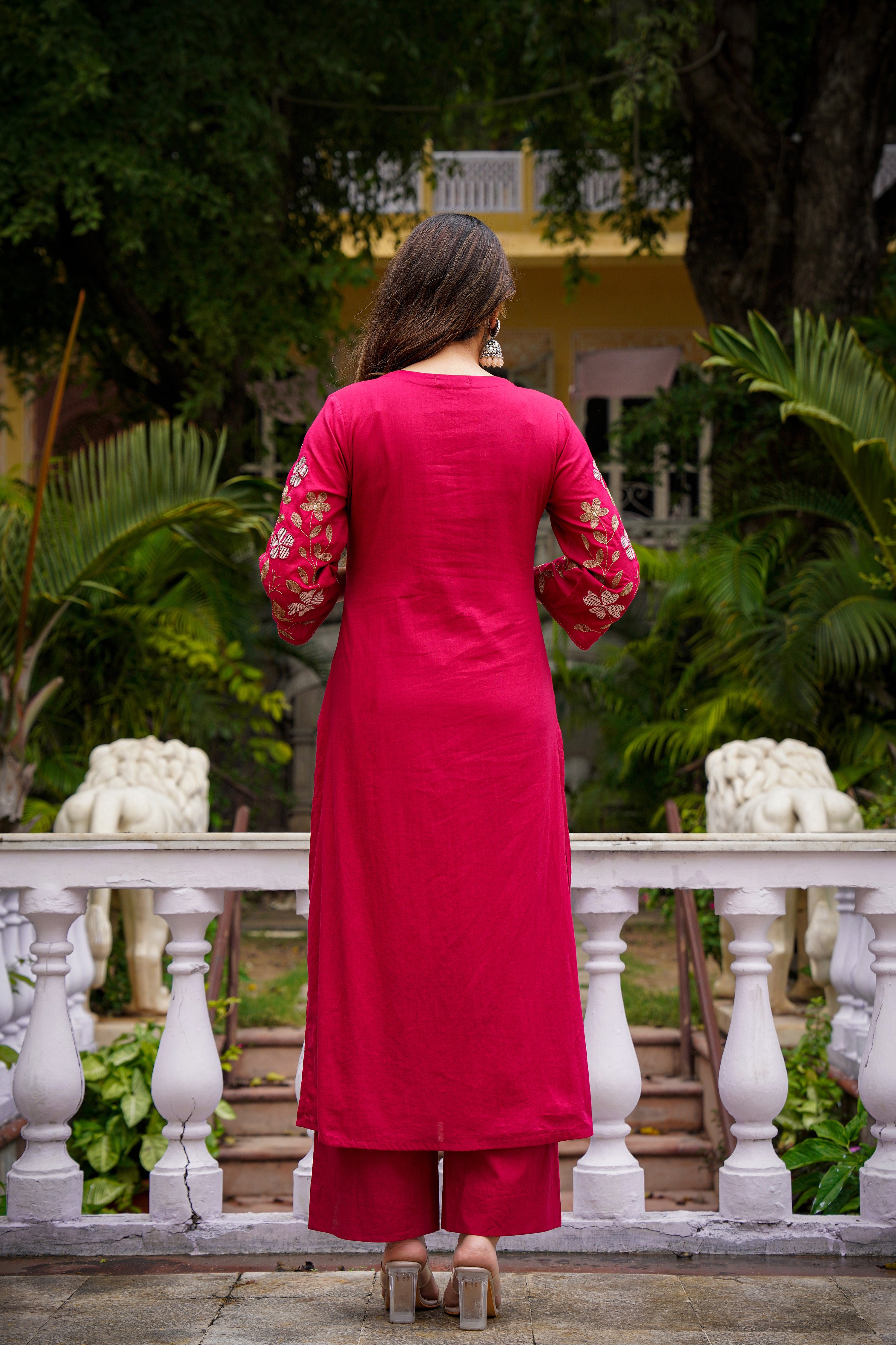 Cherry Garnet Mul Cotton Suit Set