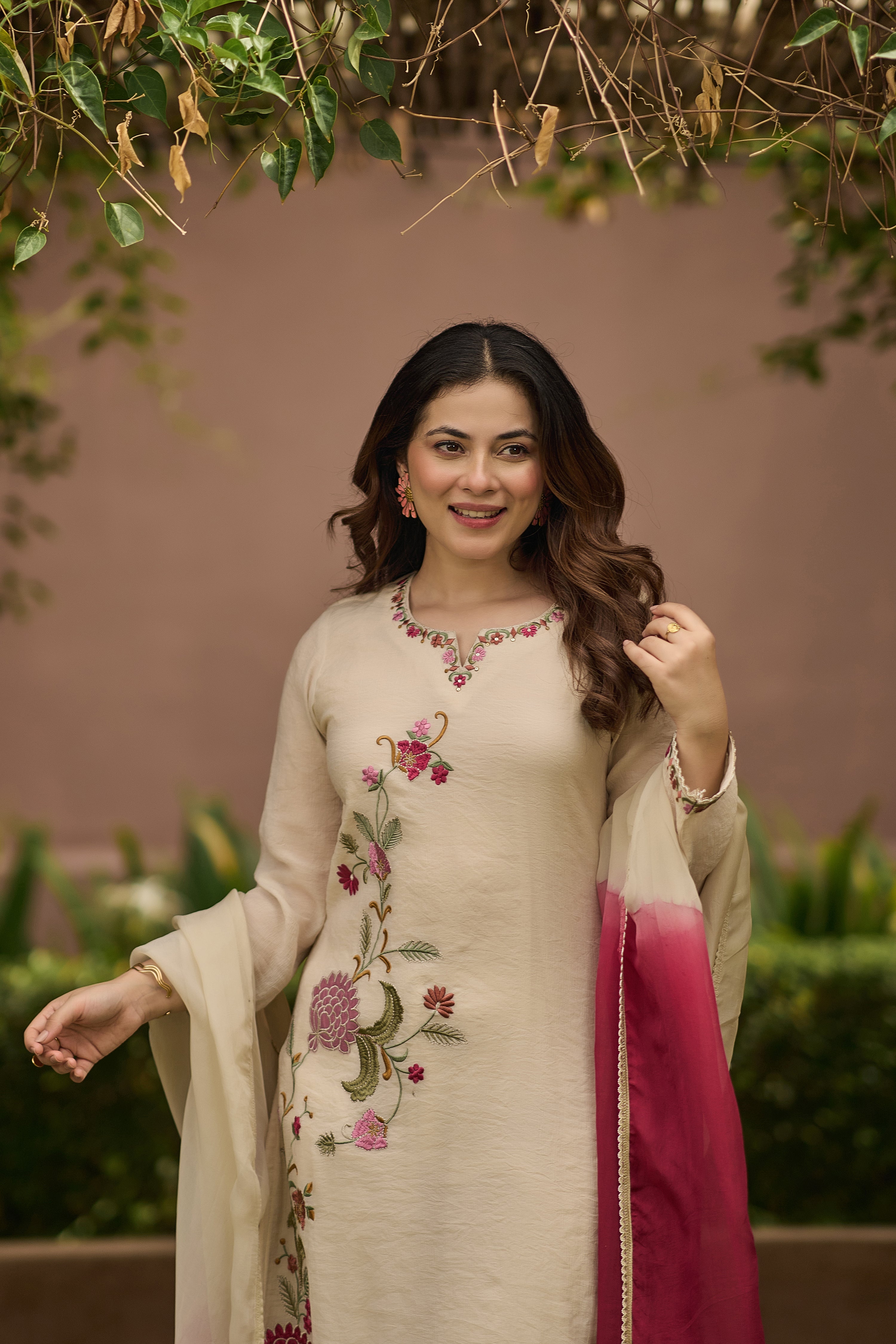 Ivory Floral Suit Set