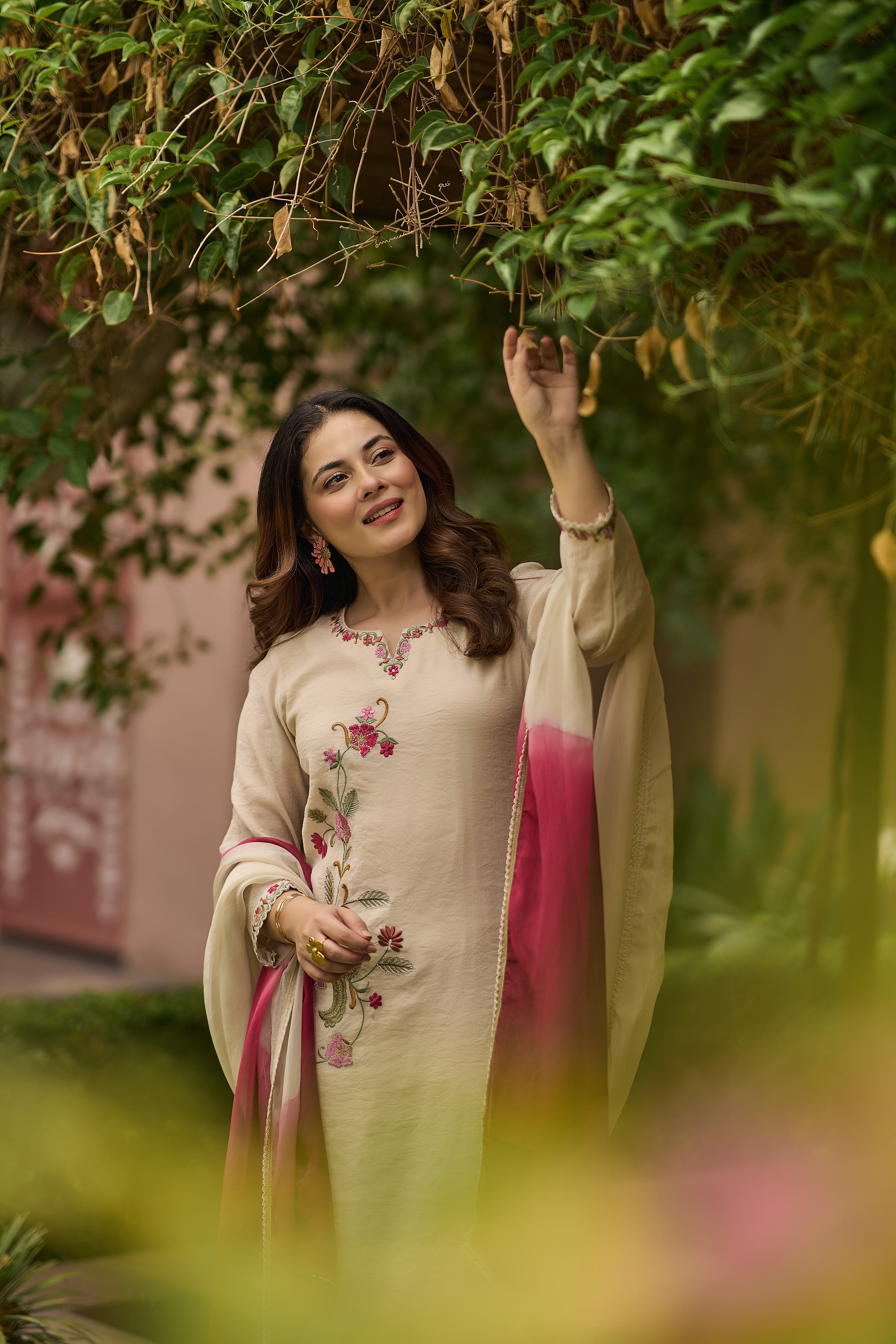 Ivory Floral Suit Set
