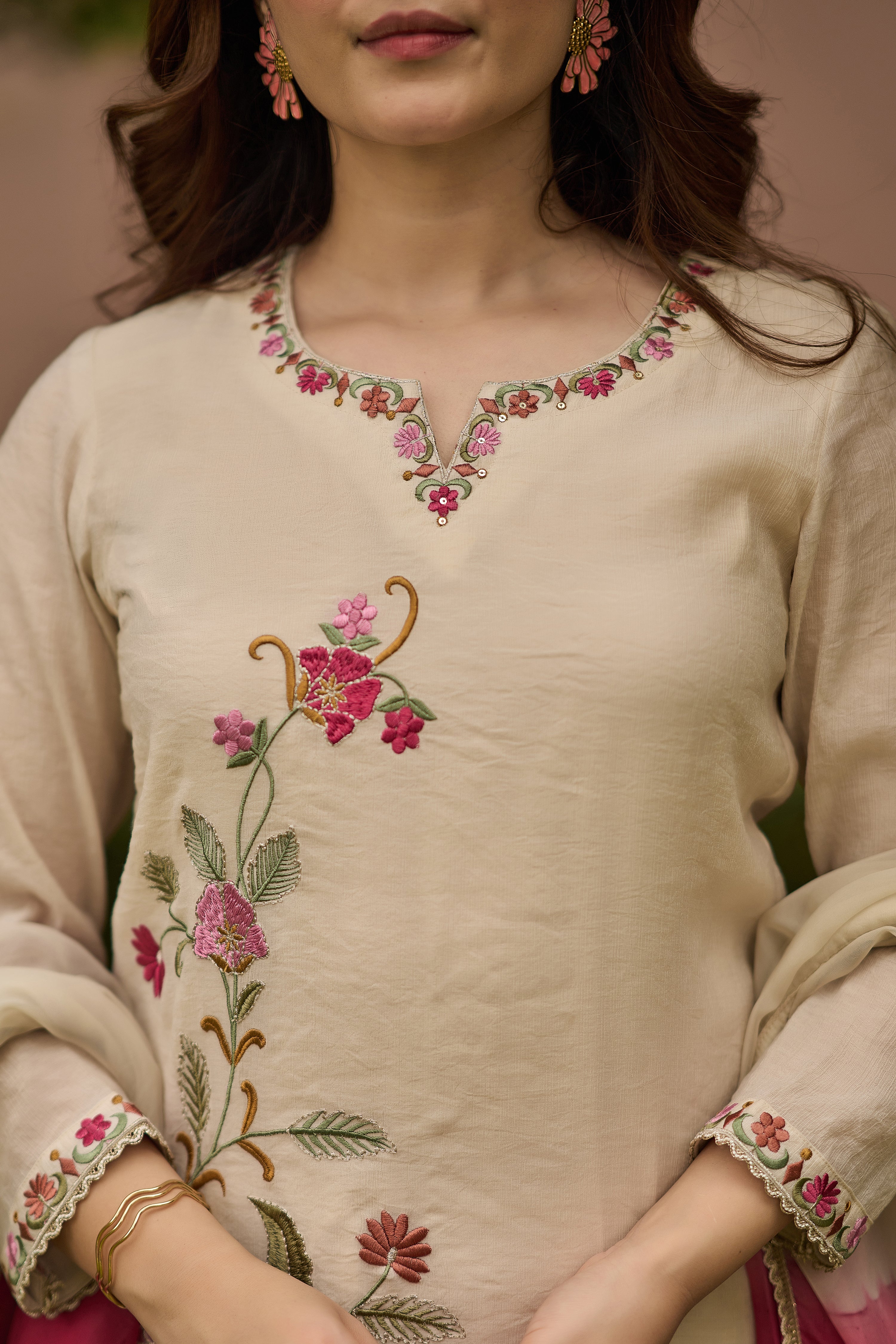 Ivory Floral Suit Set