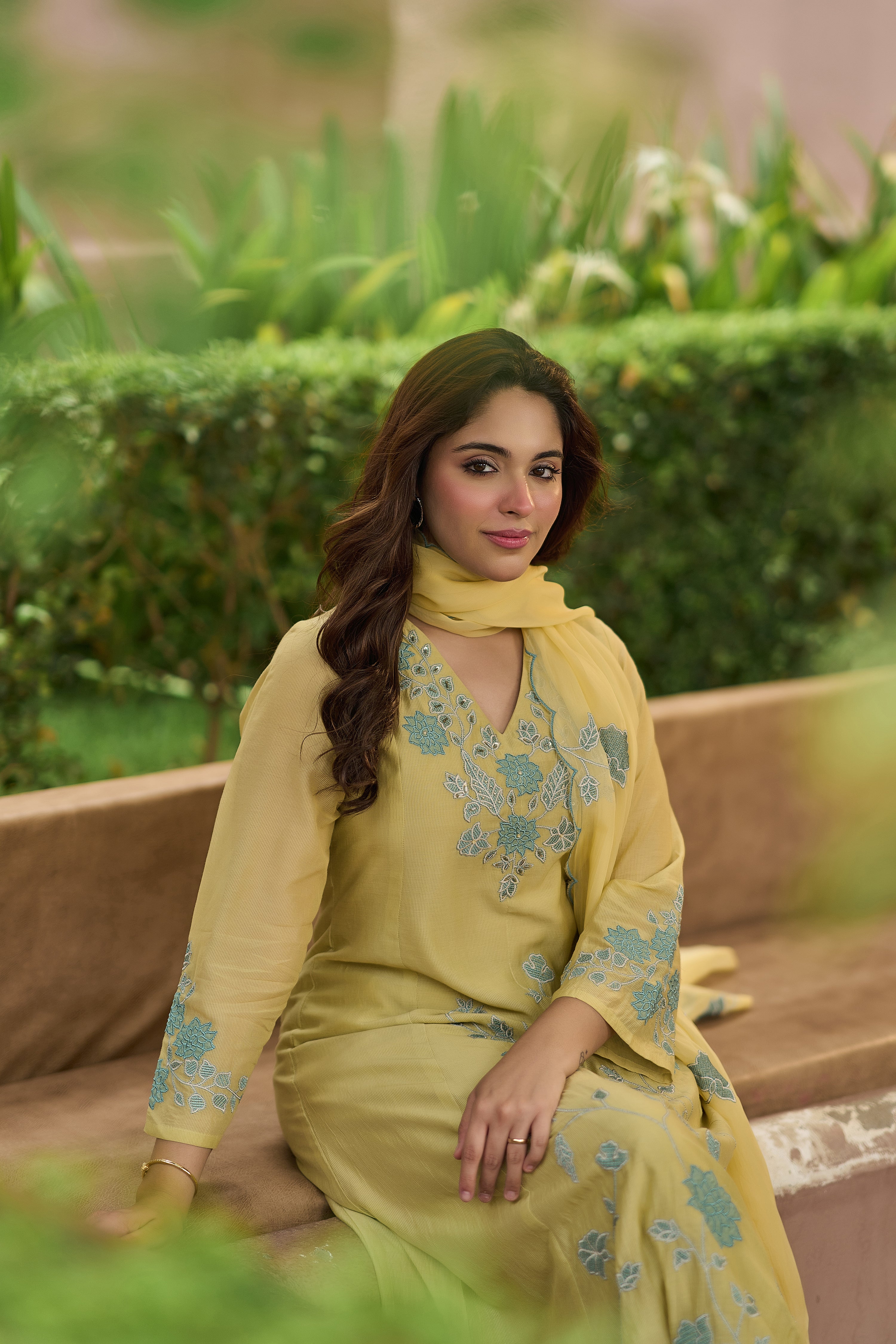 Sunlit Embroidered Suit Set