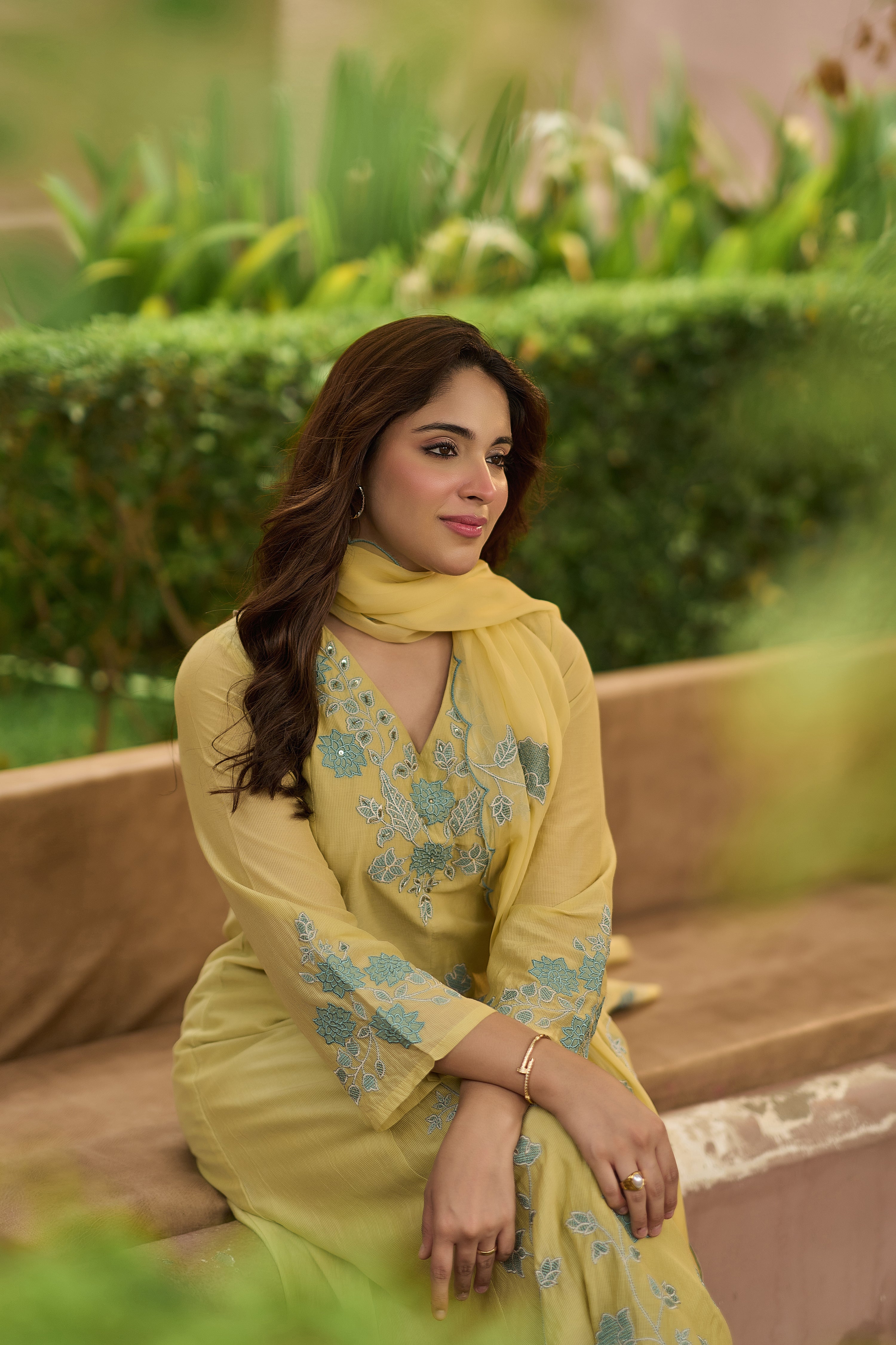Sunlit Embroidered Suit Set