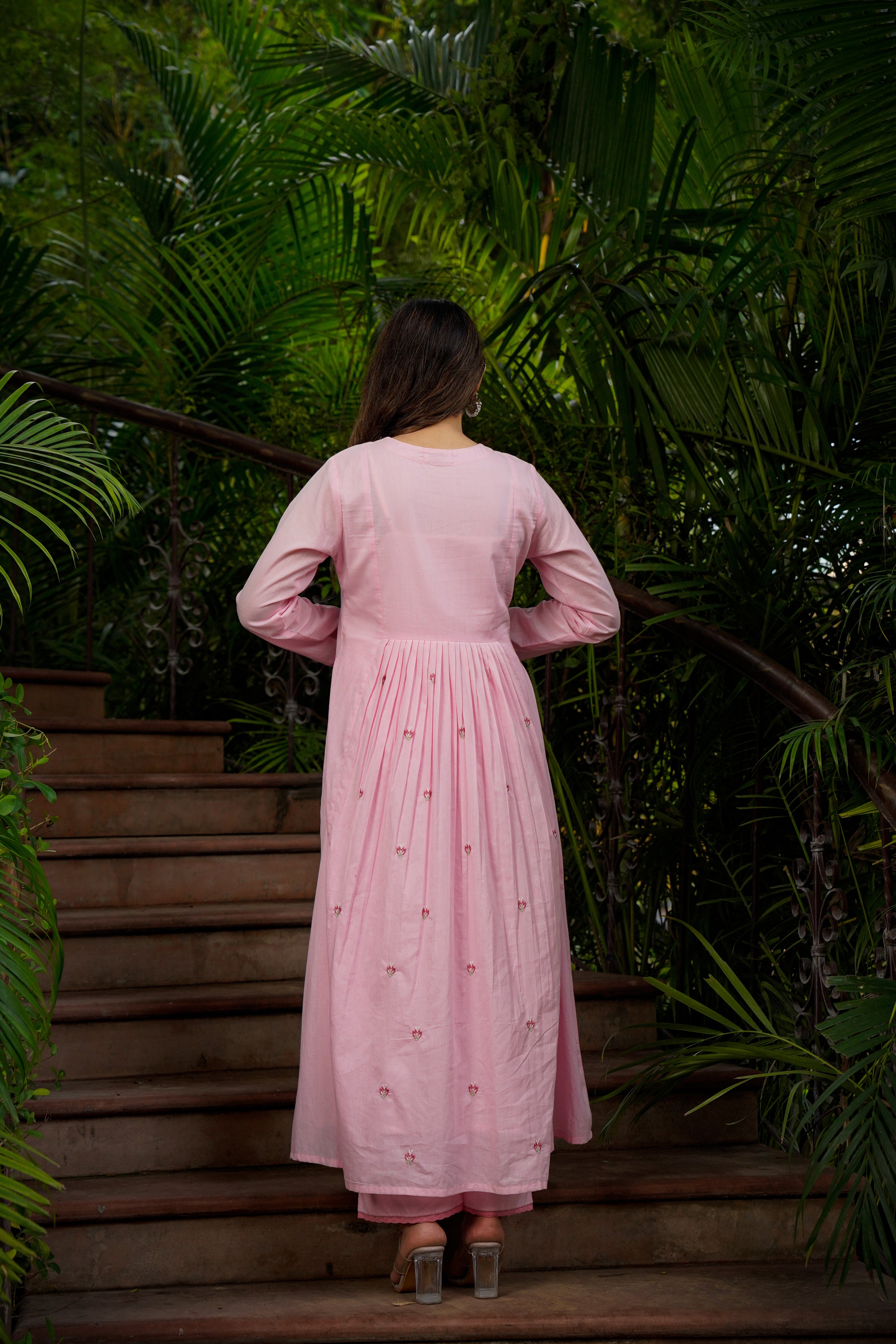 Blossom Pink Flared Suit Set