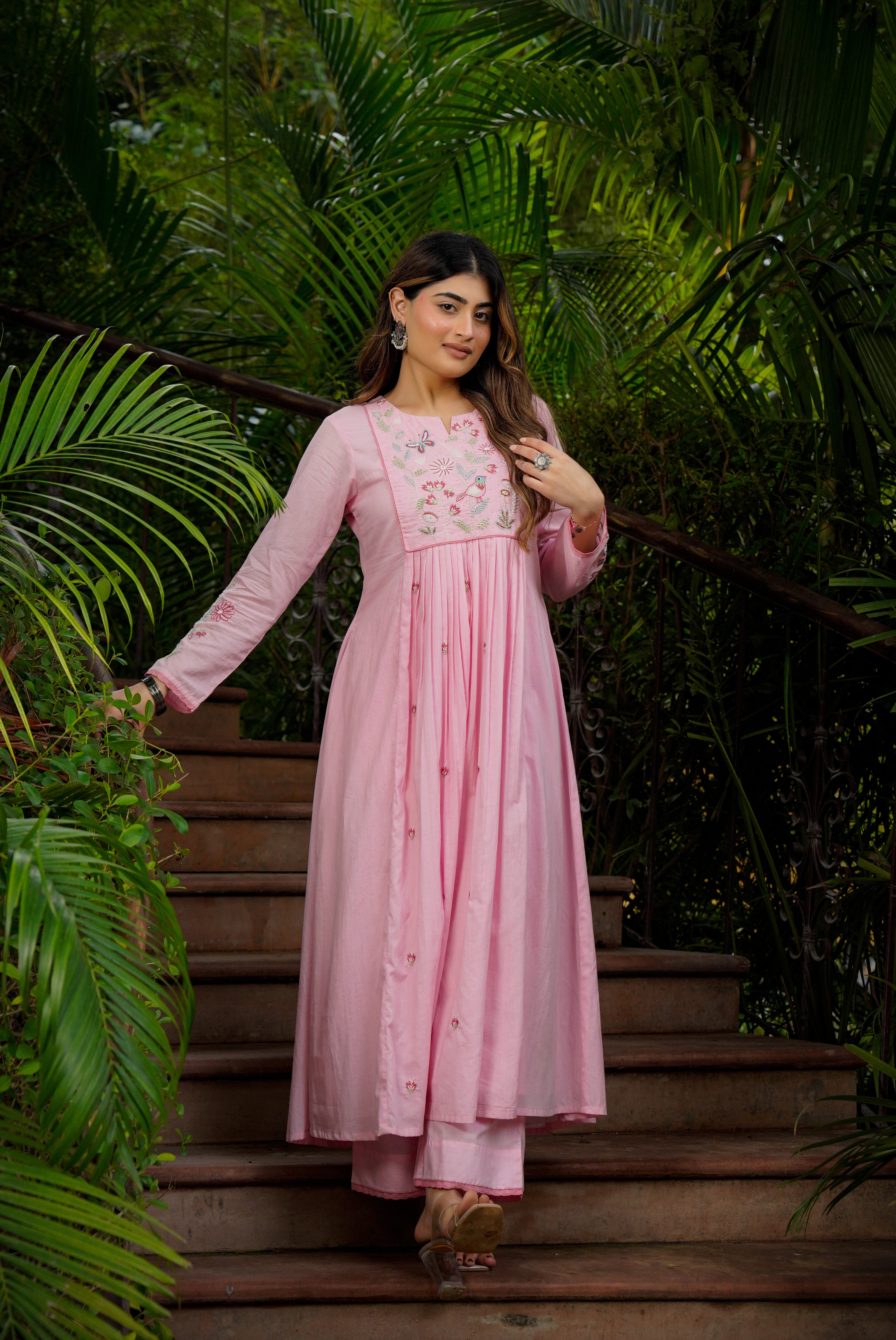 Blossom Pink Flared Suit Set