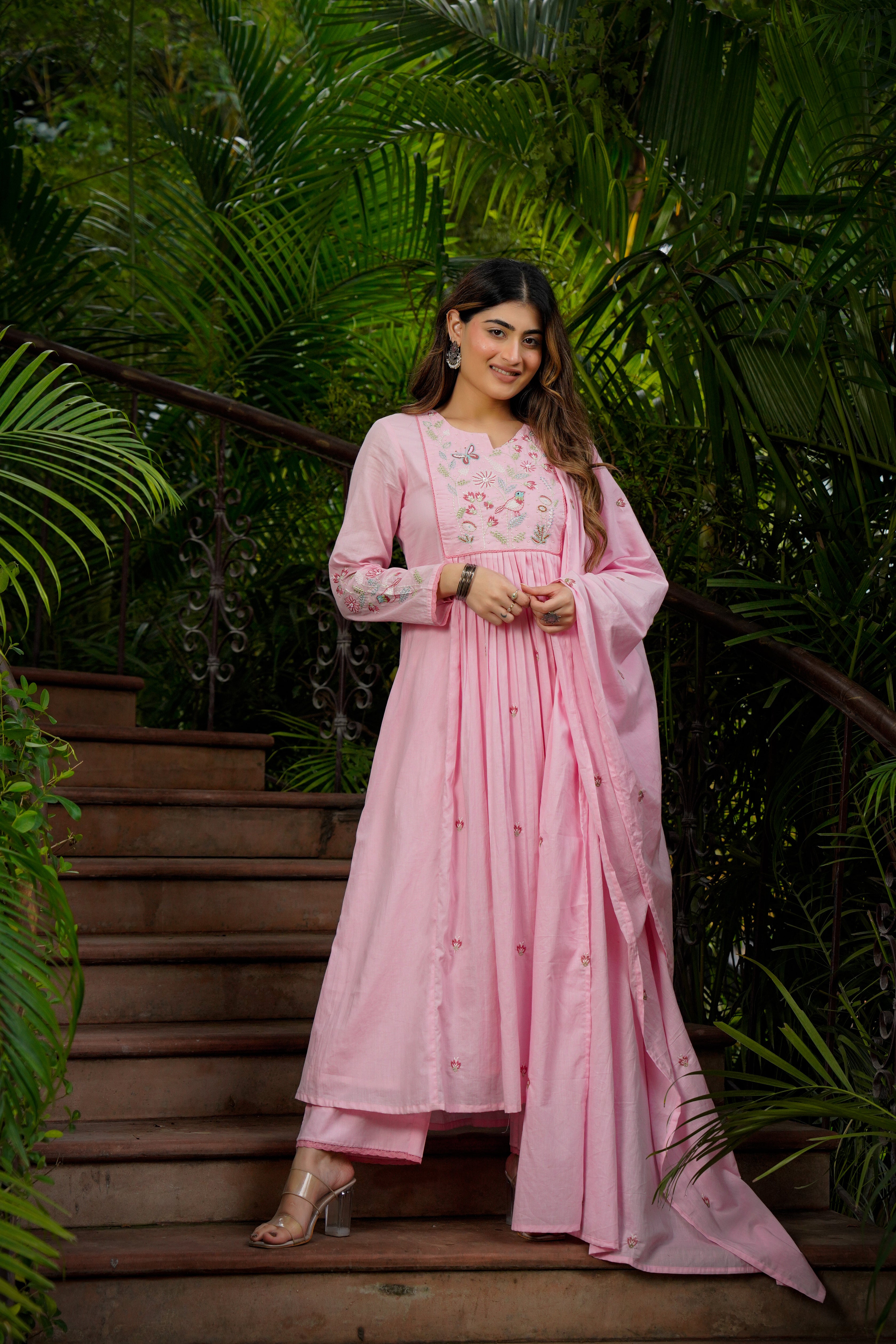 Blossom Pink Flared Suit Set