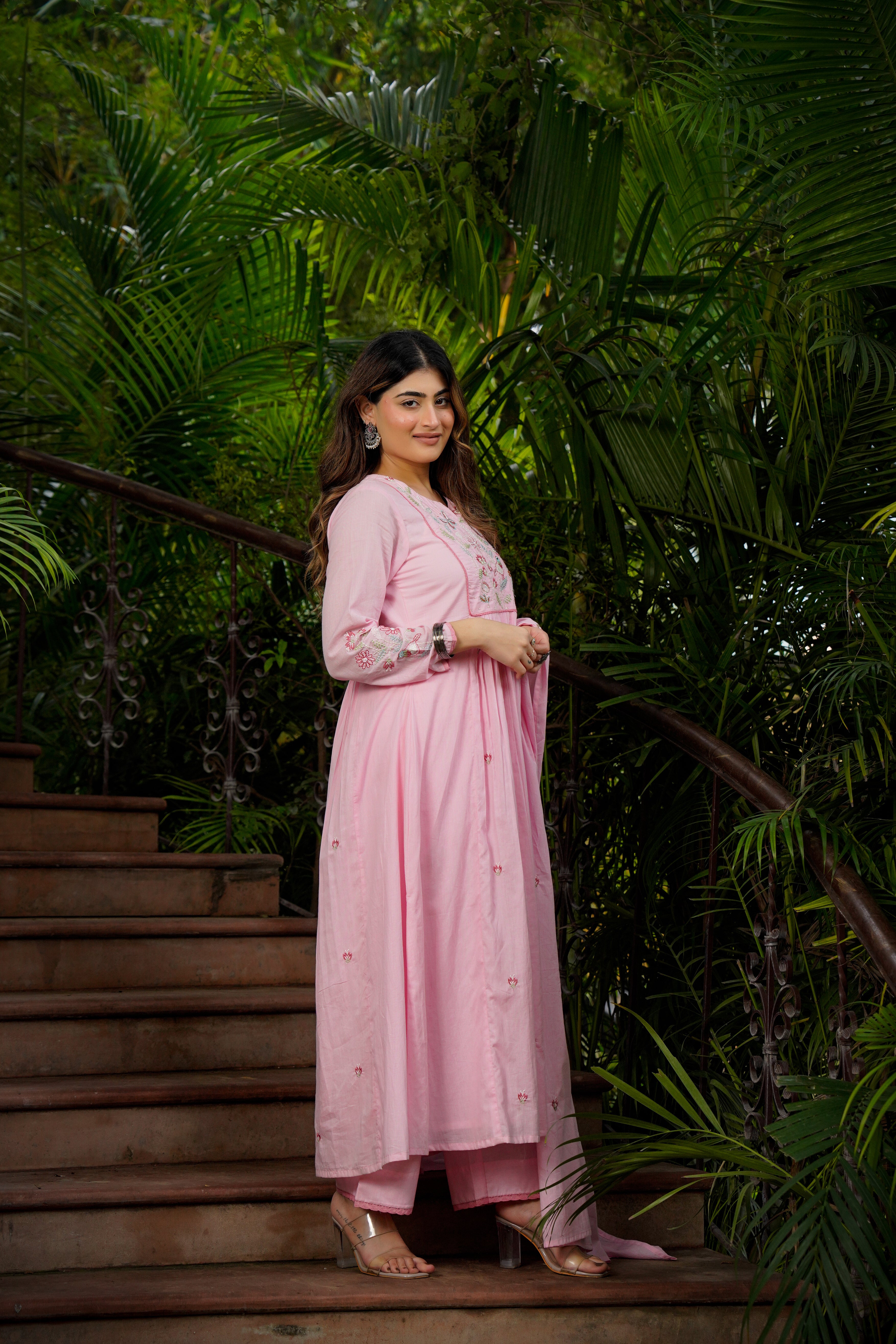 Blossom Pink Flared Suit Set