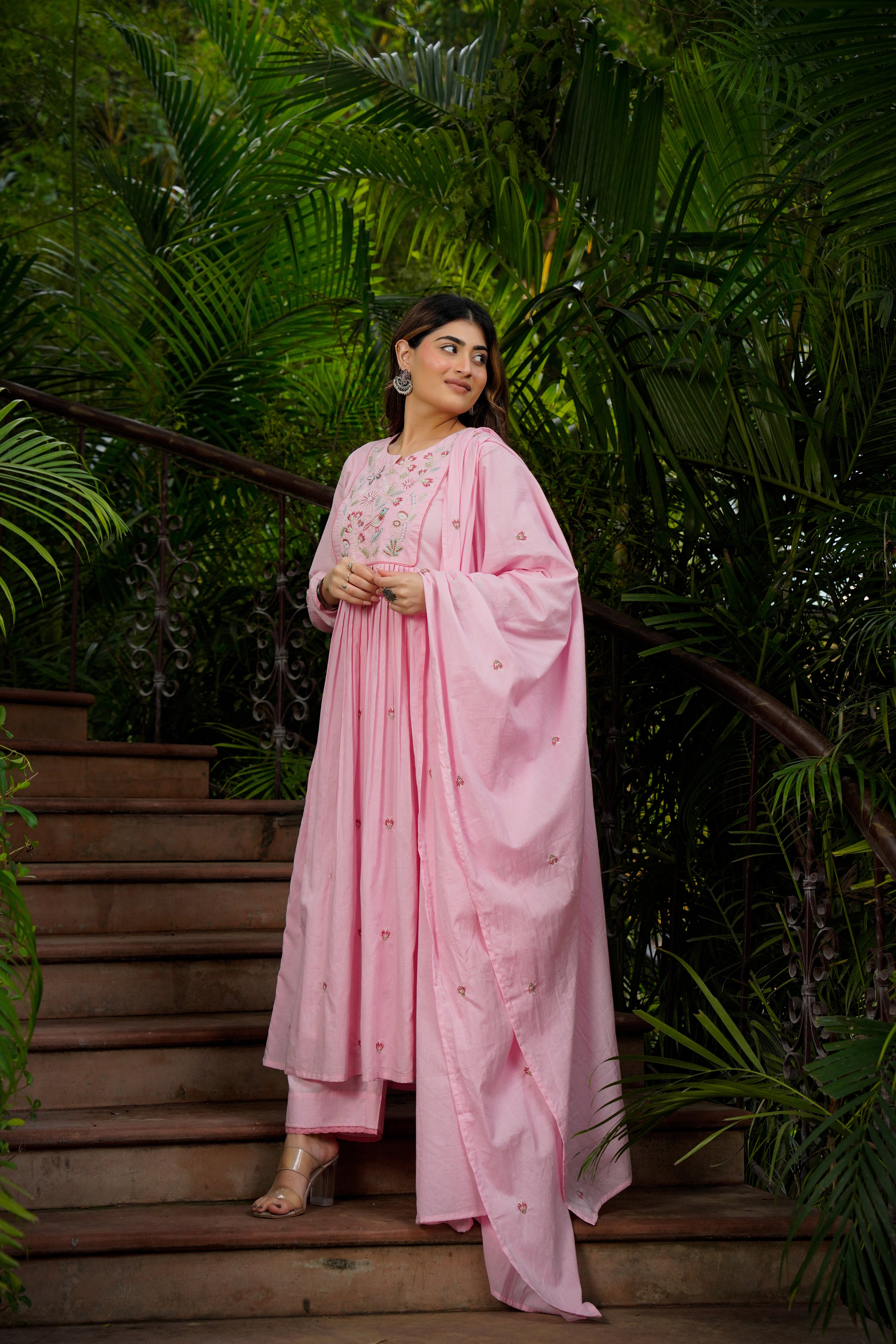 Blossom Pink Flared Suit Set