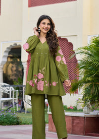 Olive Blossom Co-ord Set