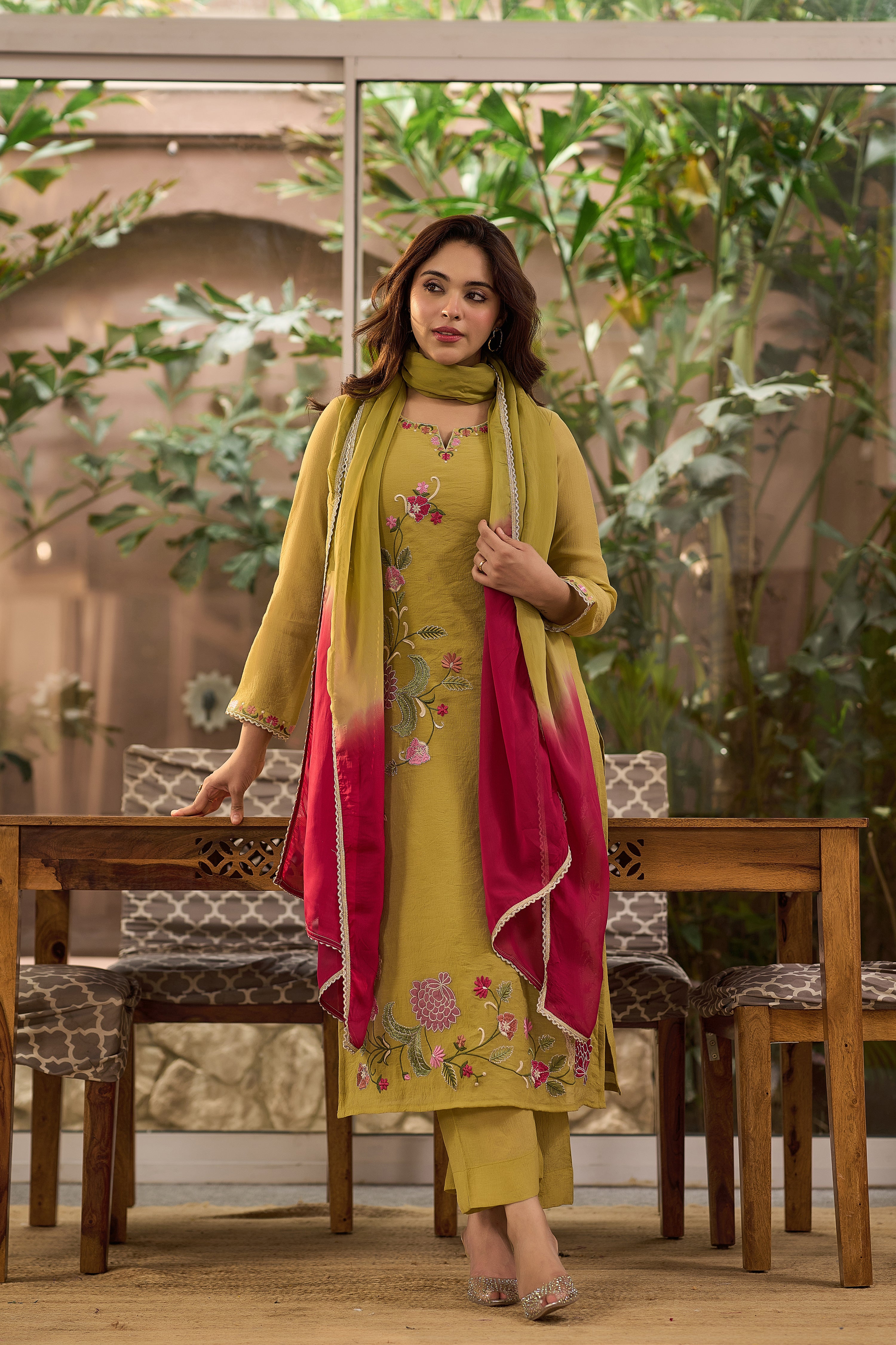 Olive Blossom Suit Set