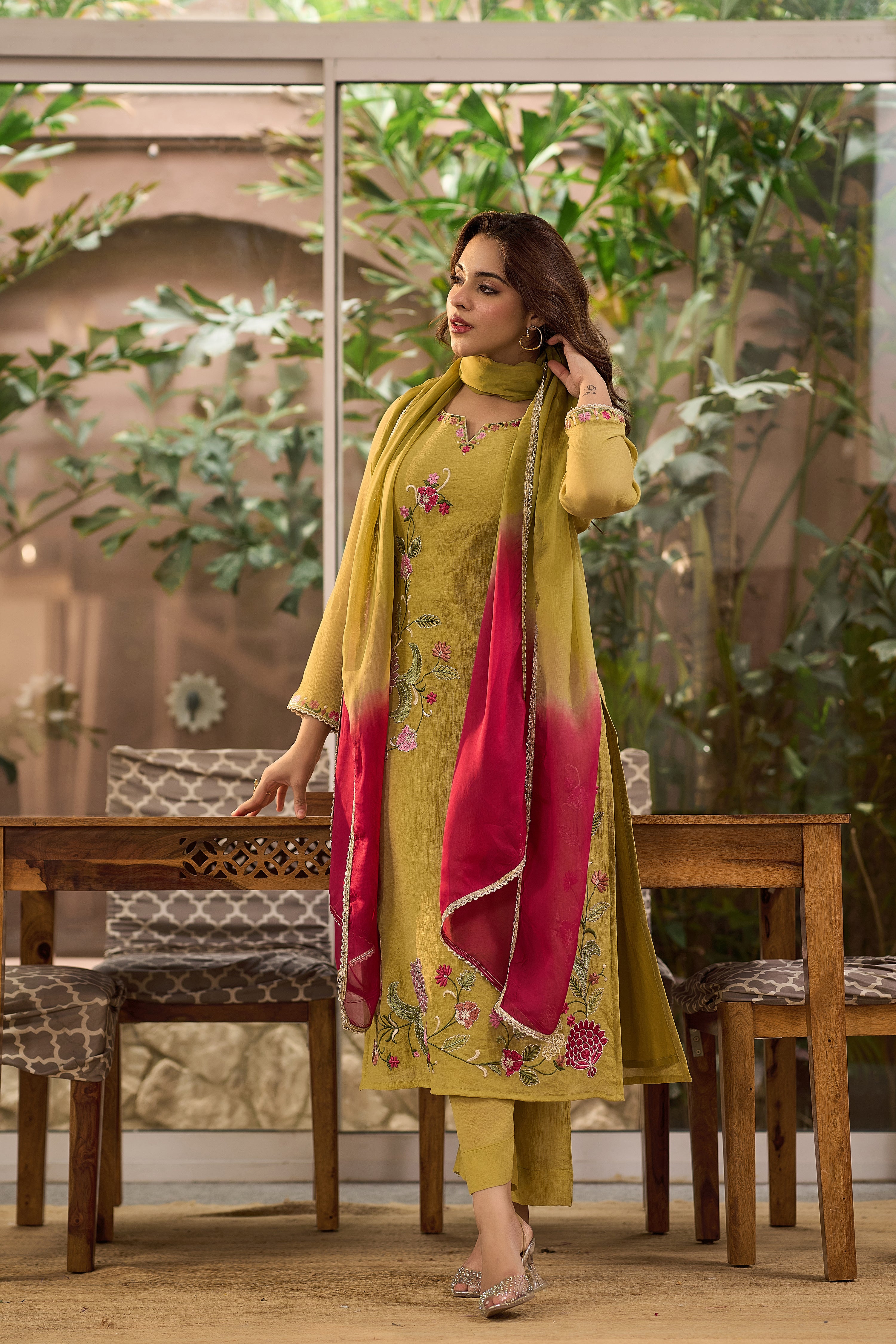 Olive Blossom Suit Set