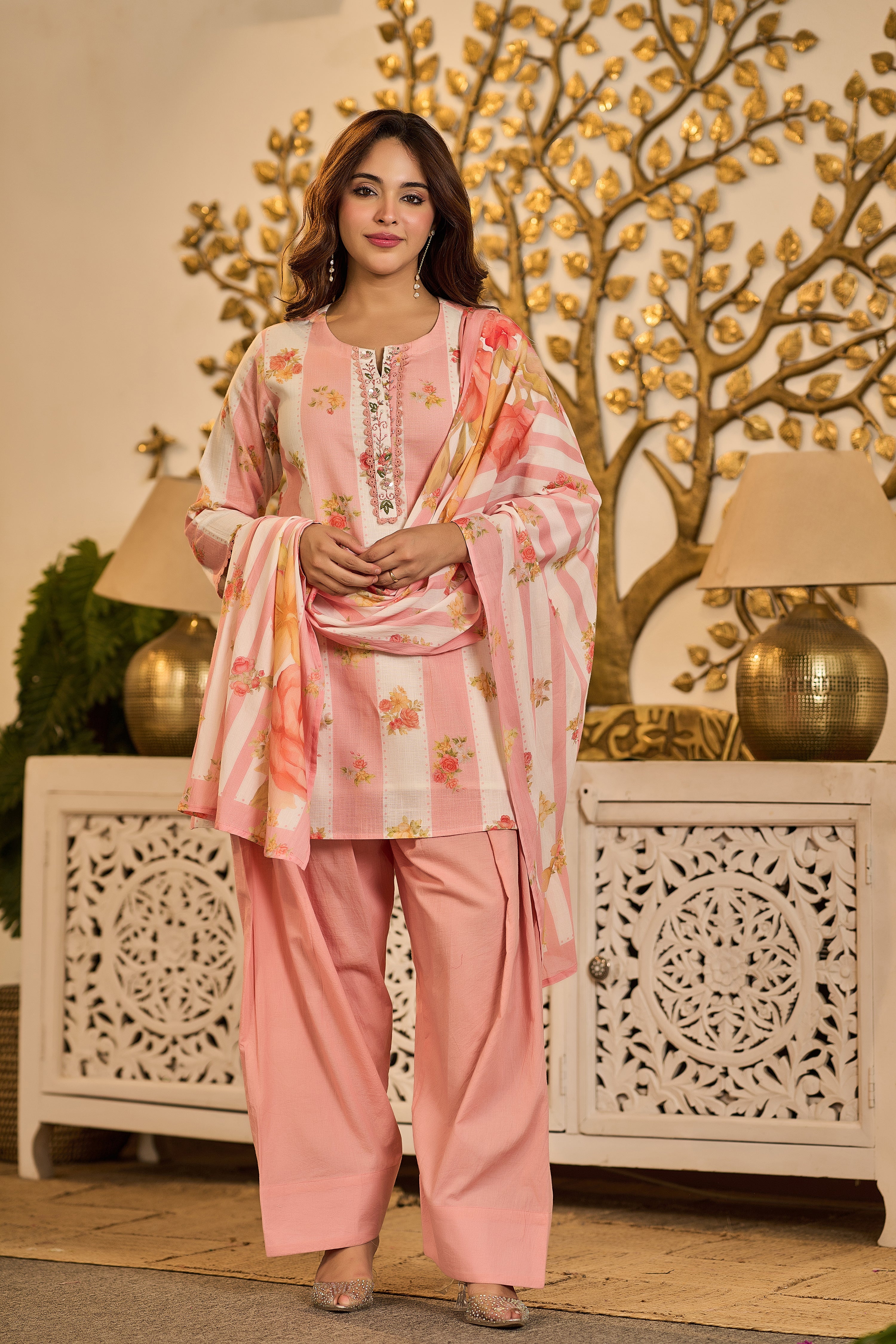 Blush Printed Suit Set