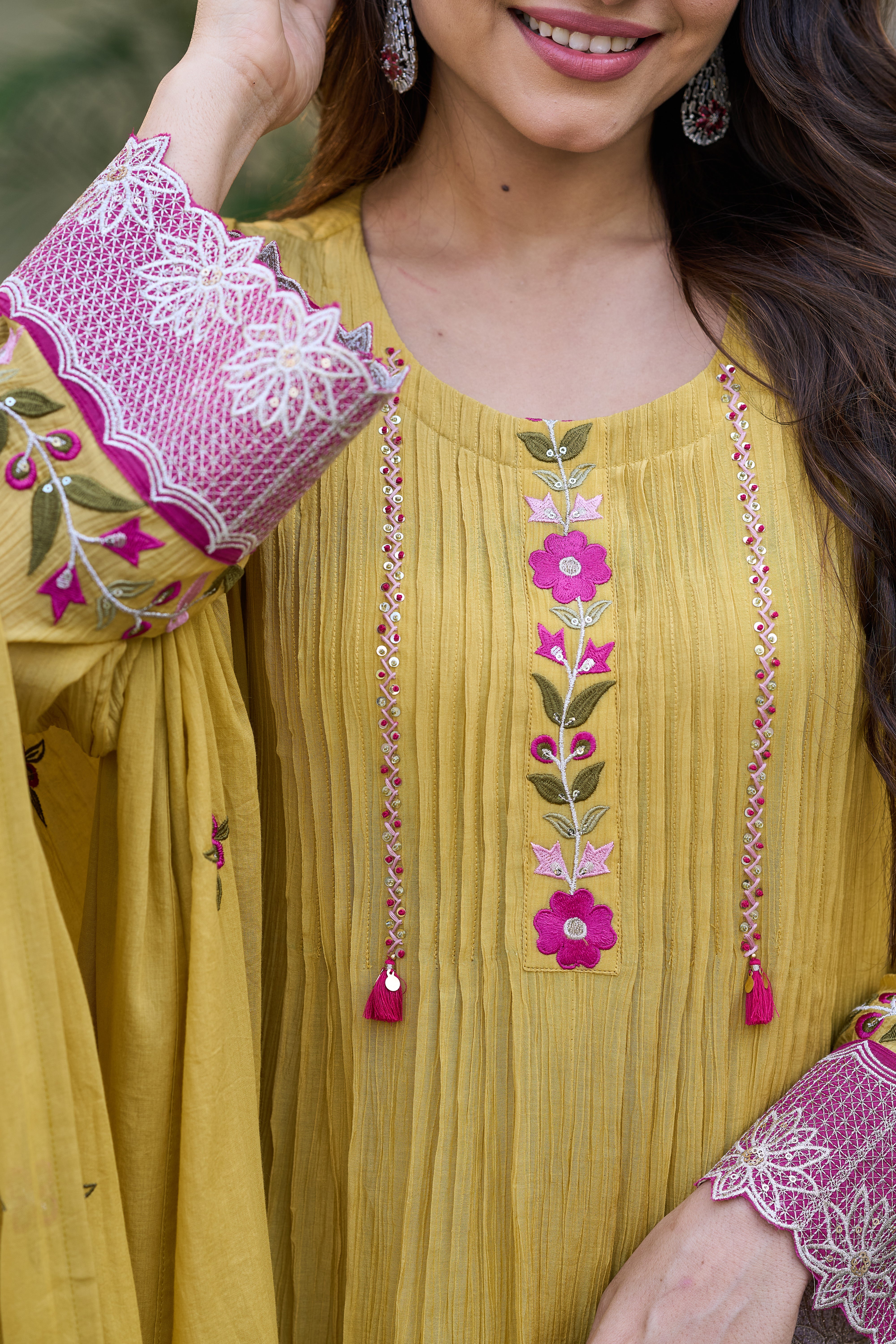 Mustard Bloom Elegance Suit Set