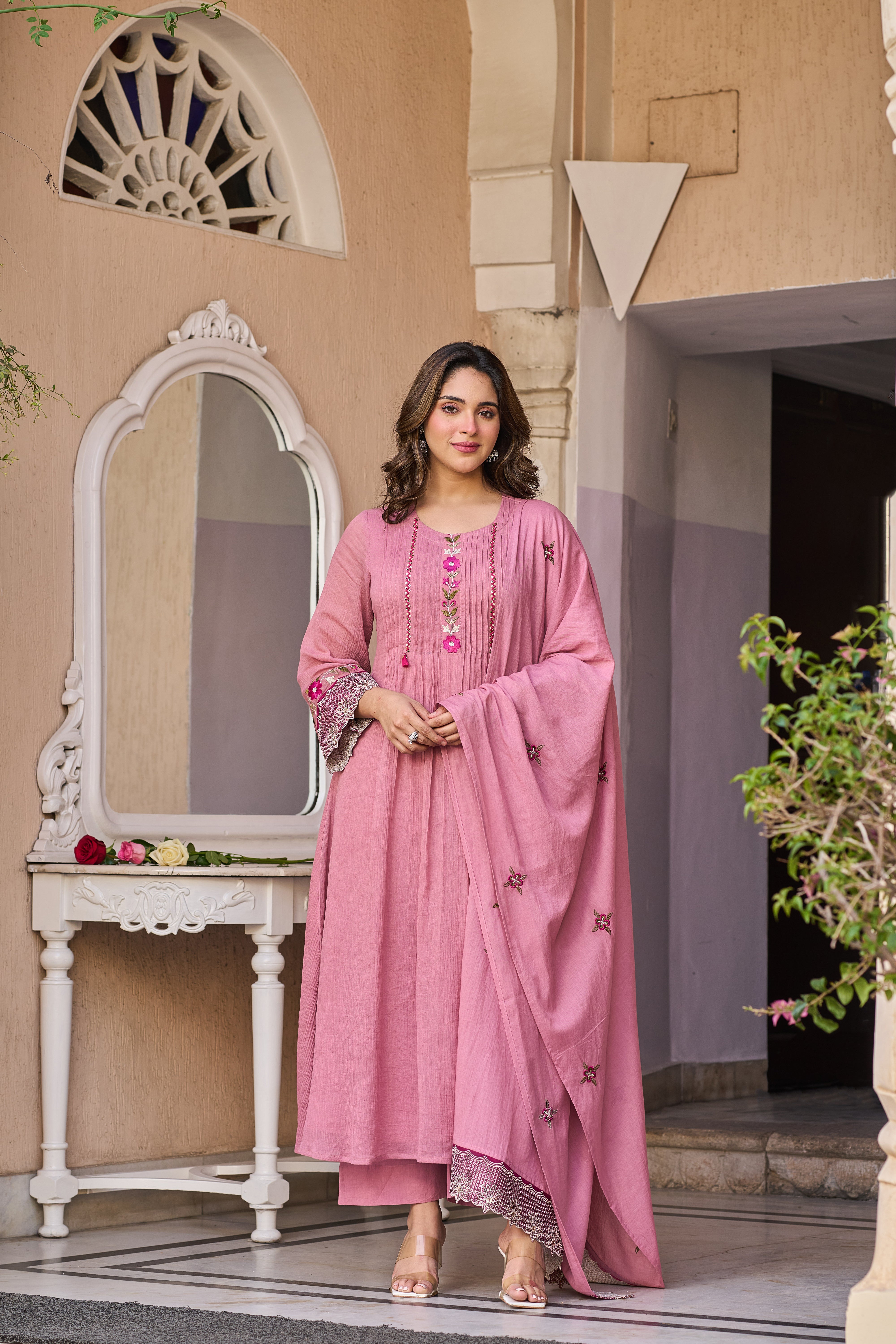 Blush Petal Elegance Suit Set