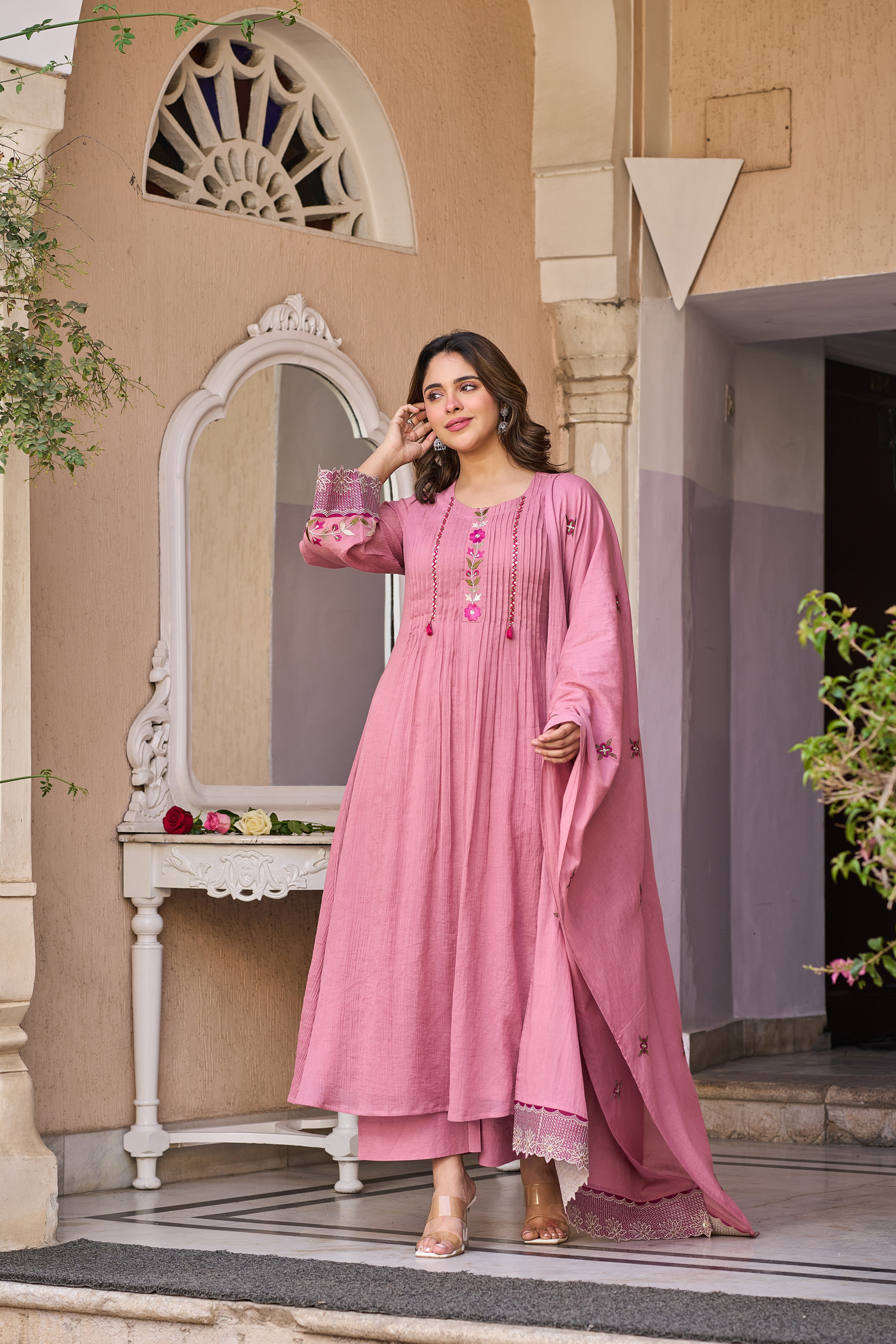 Blush Petal Elegance Suit Set