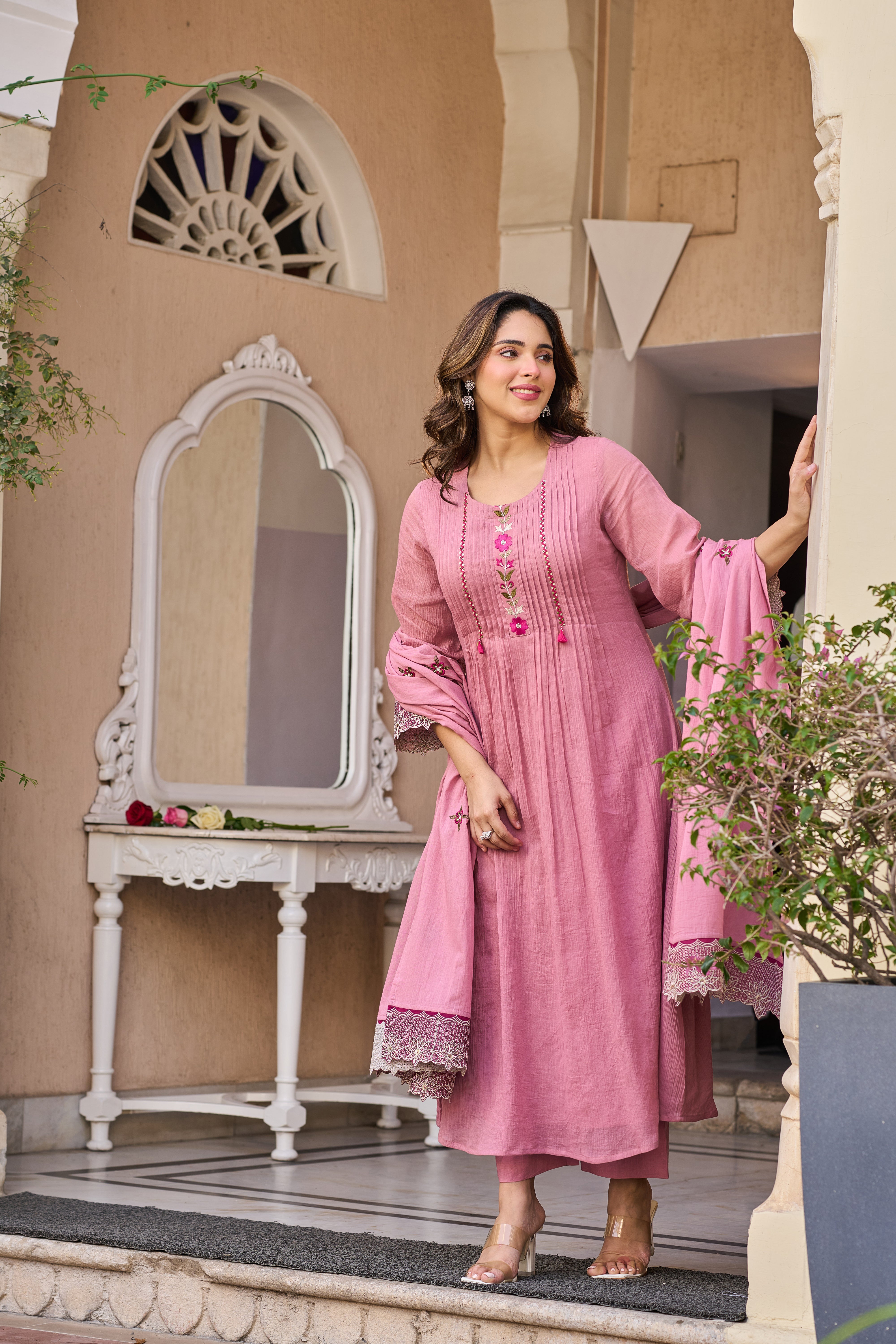 Blush Petal Elegance Suit Set