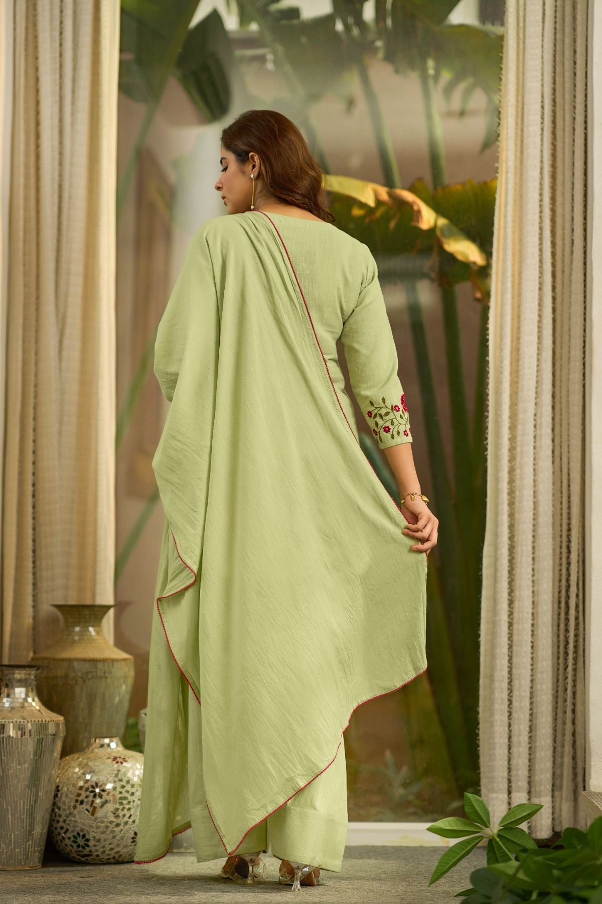 Sage Embroidered Suit Set