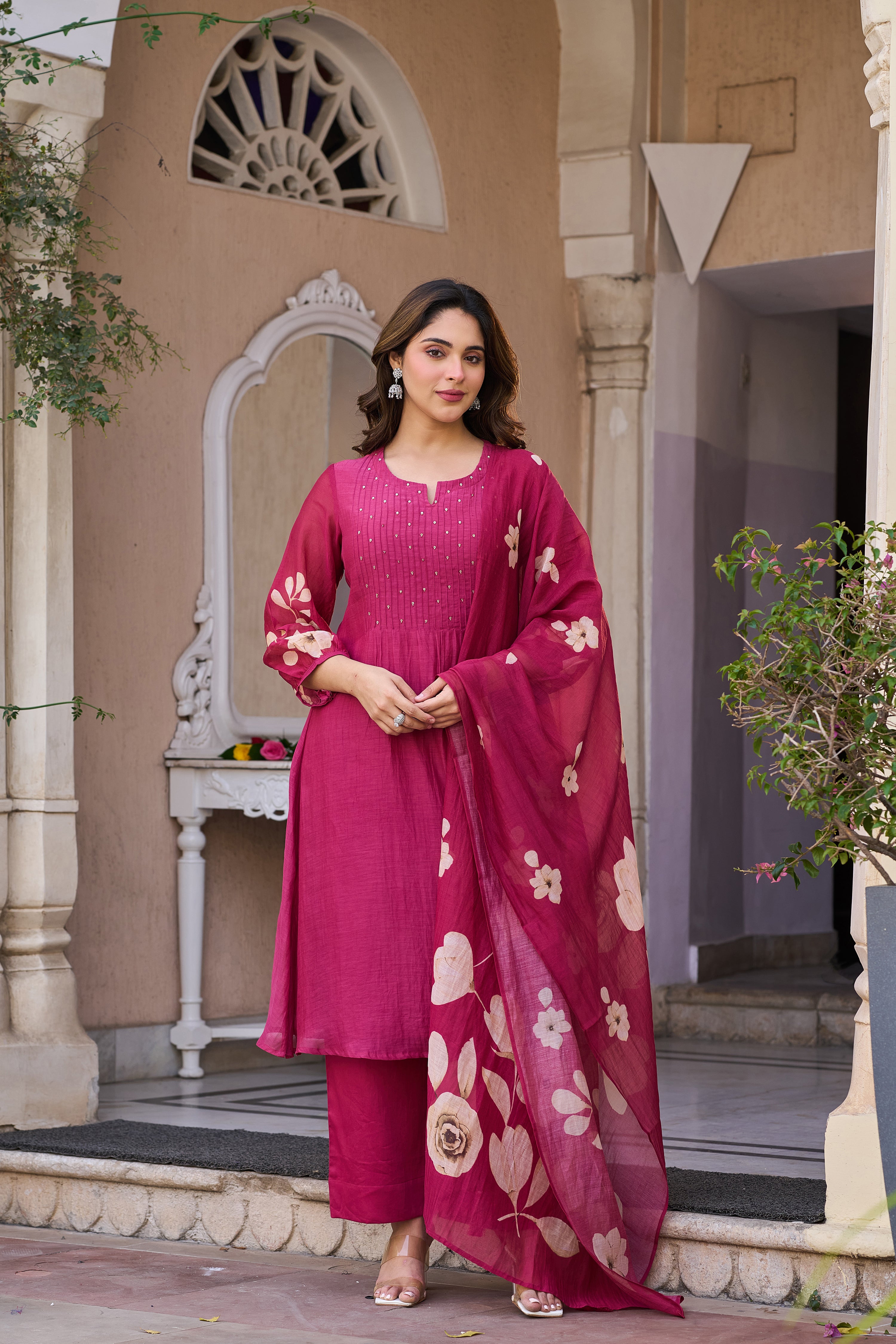 Blush Pleated Grace Suit Set