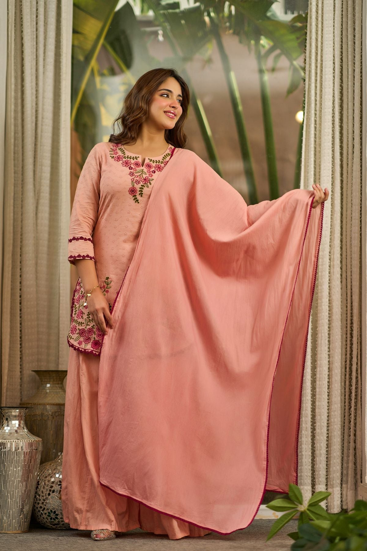 Blush Embroidered Suit Set