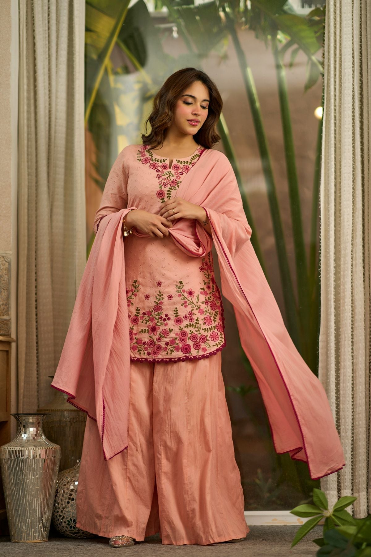 Blush Embroidered Suit Set