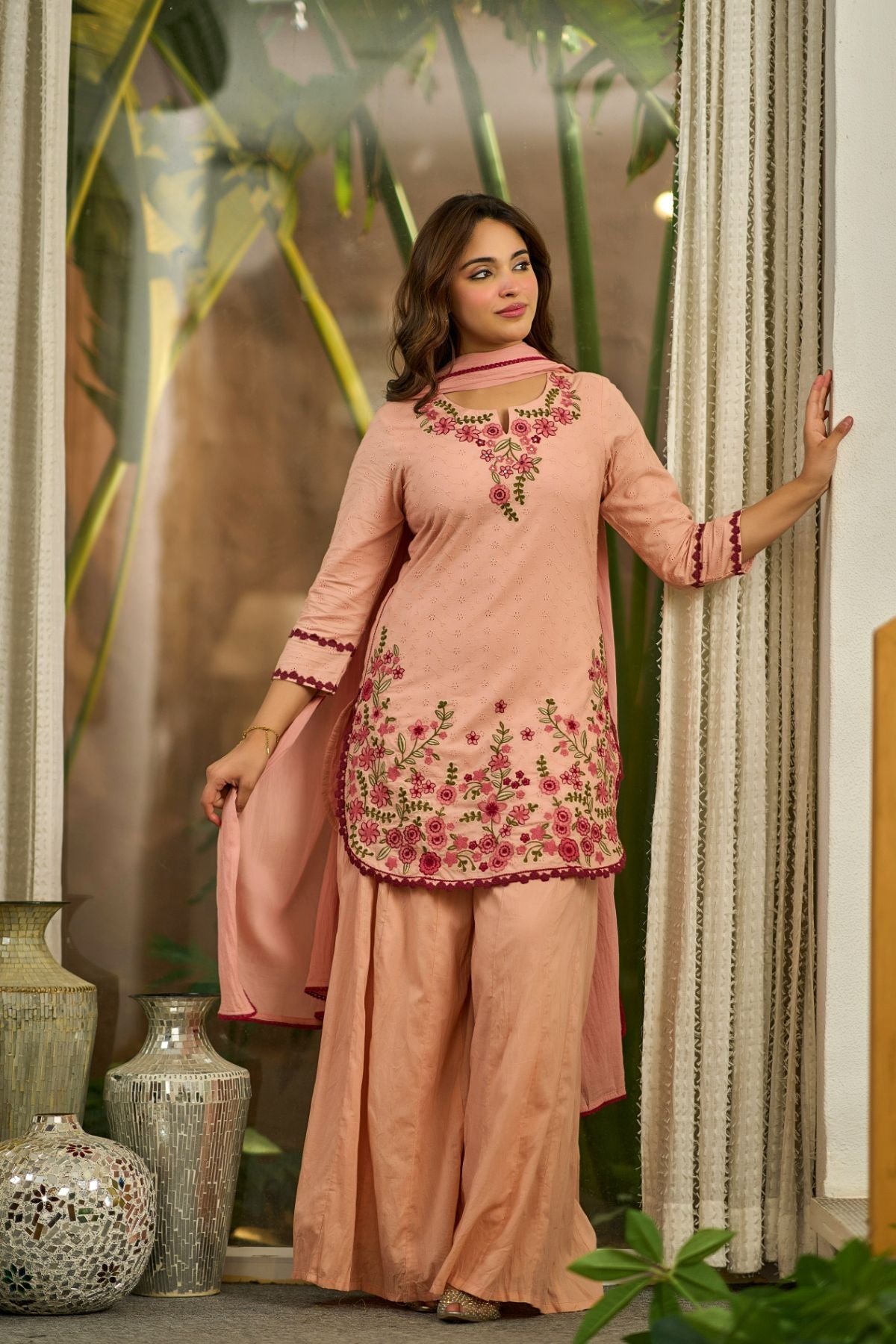 Blush Embroidered Suit Set