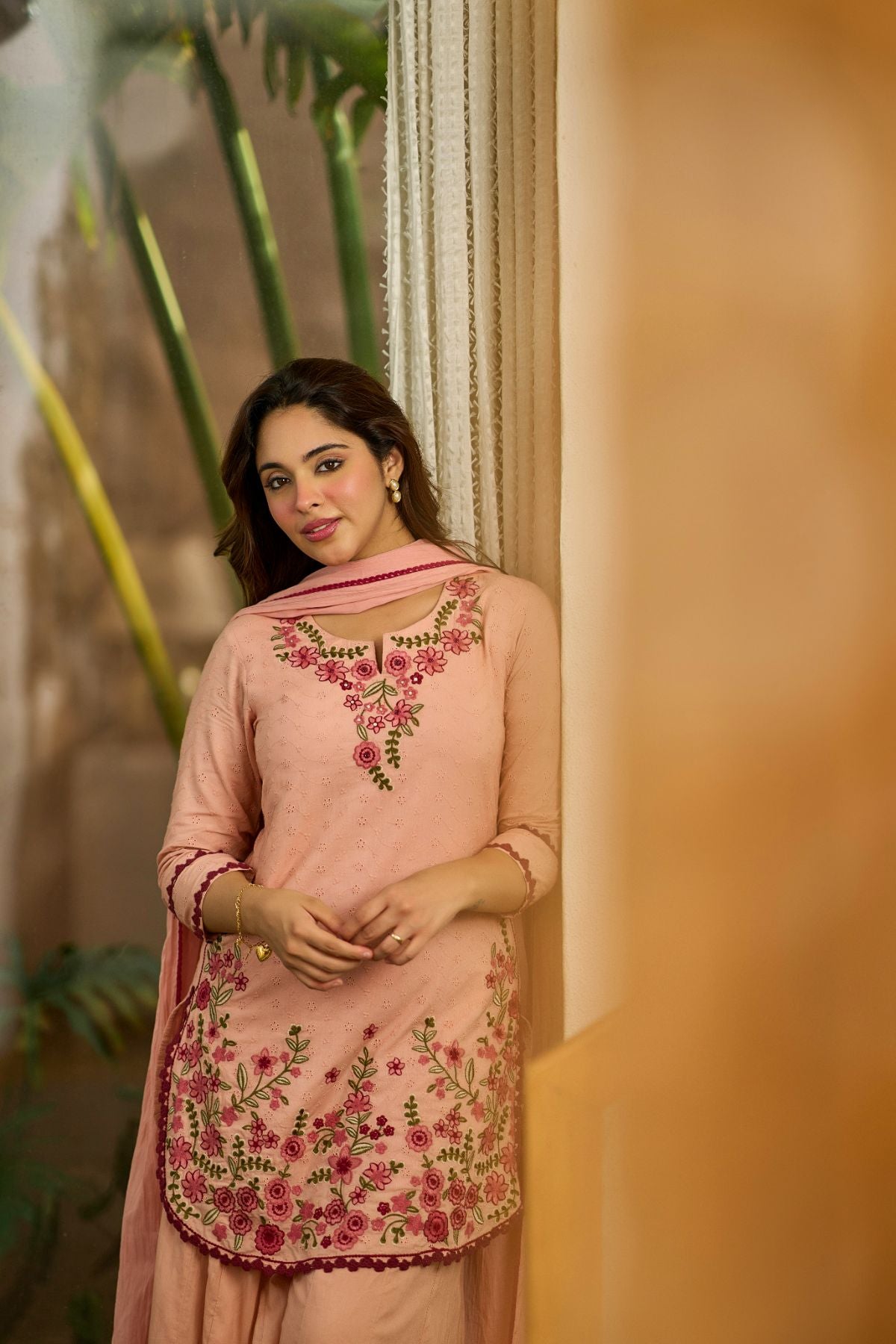 Blush Embroidered Suit Set