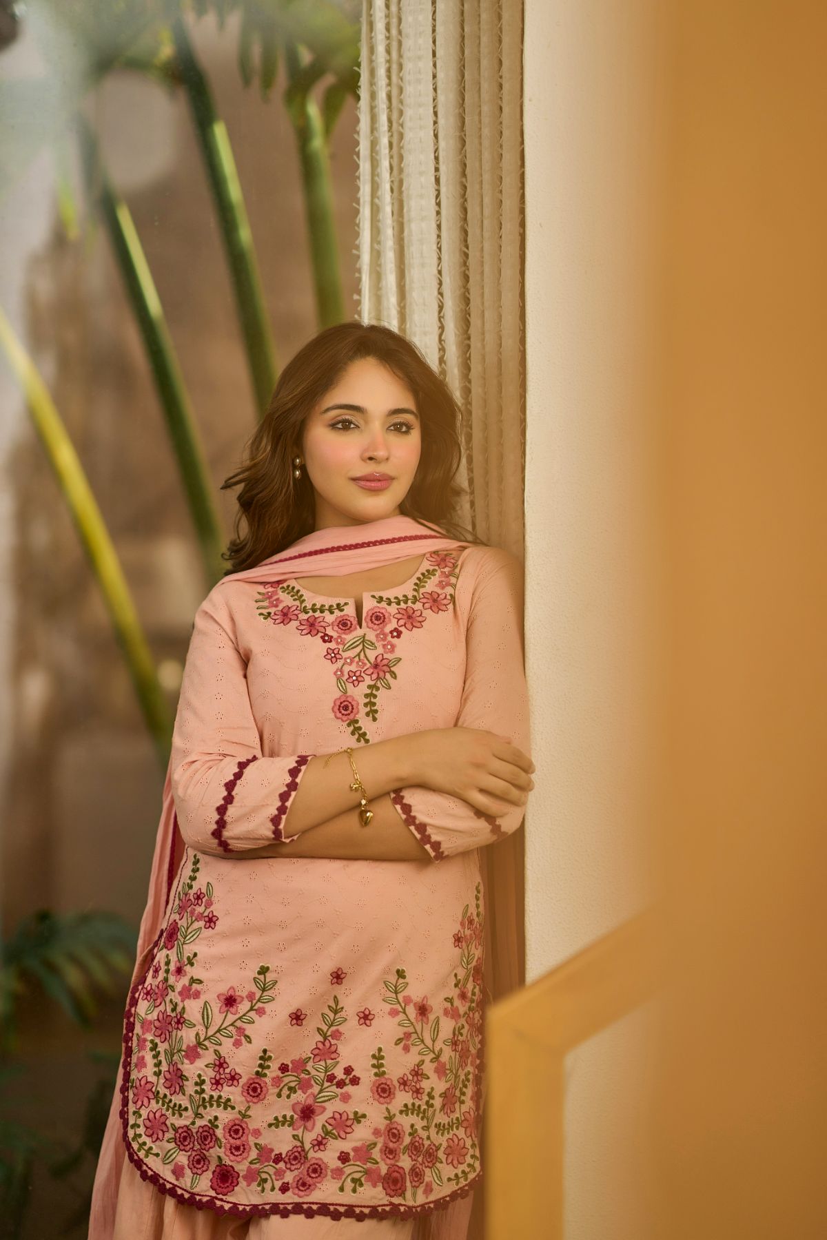 Blush Embroidered Suit Set