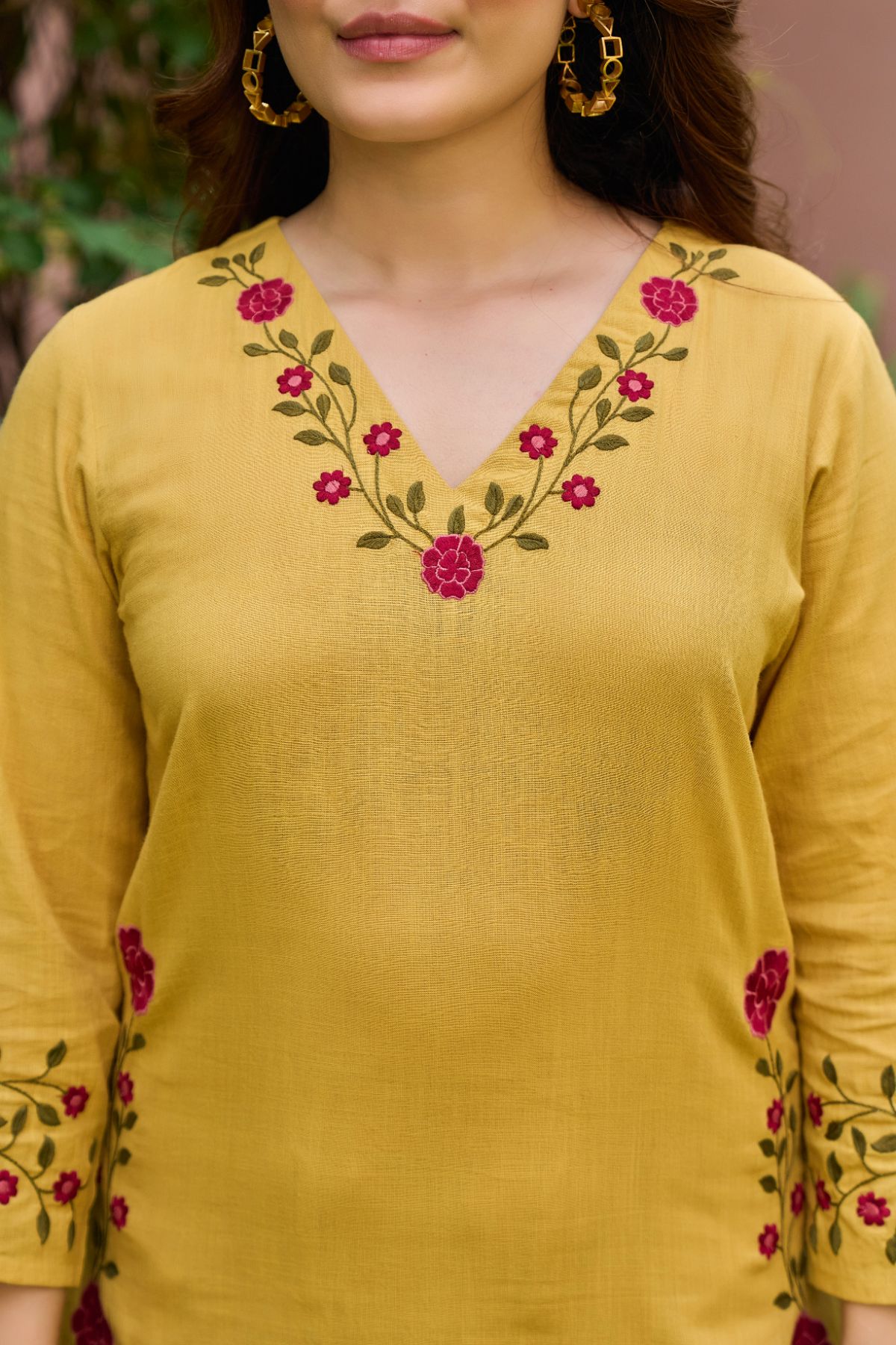 Mustard Floral Suit Set