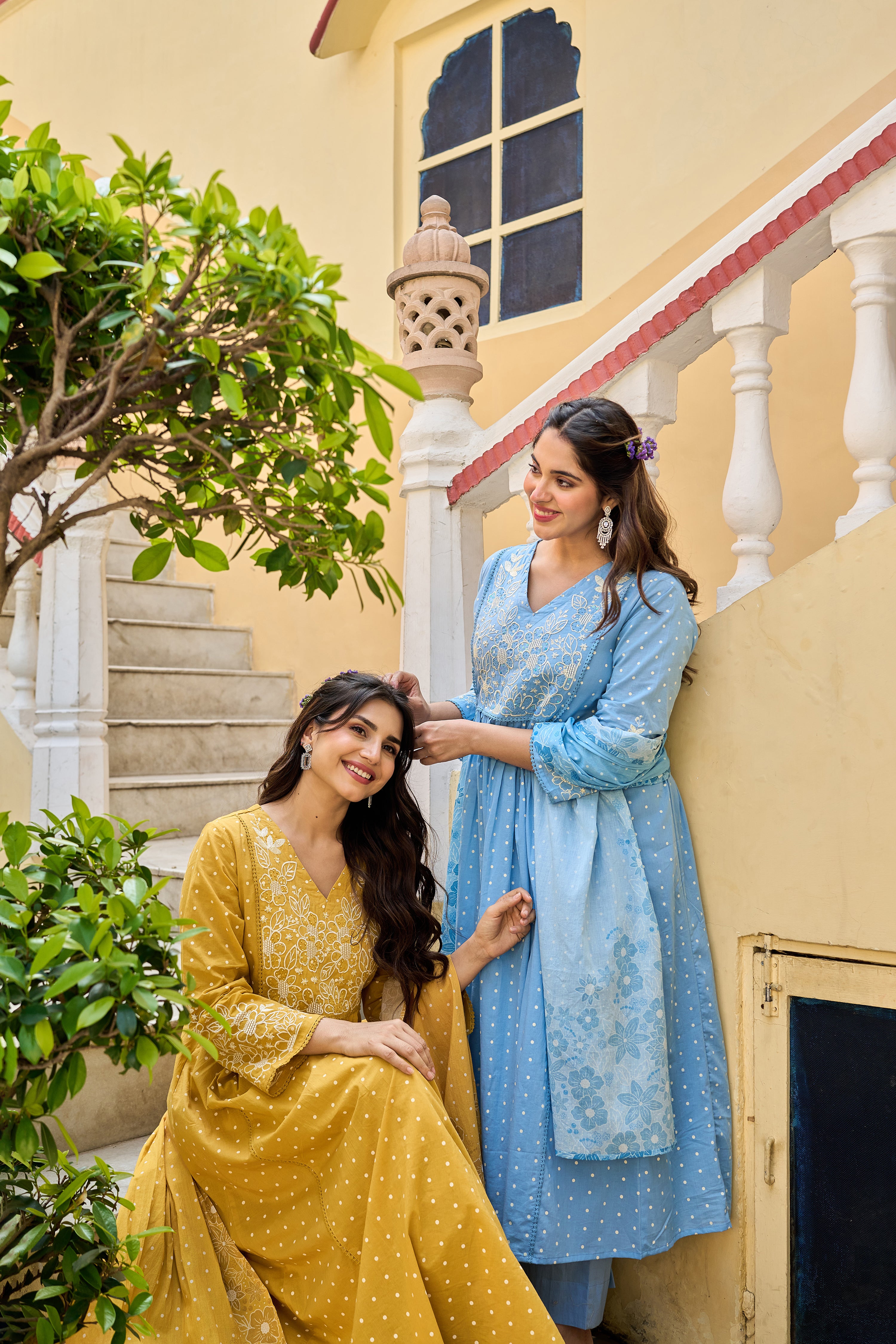 Sunshine Embroidered Mul Cotton Suit Set