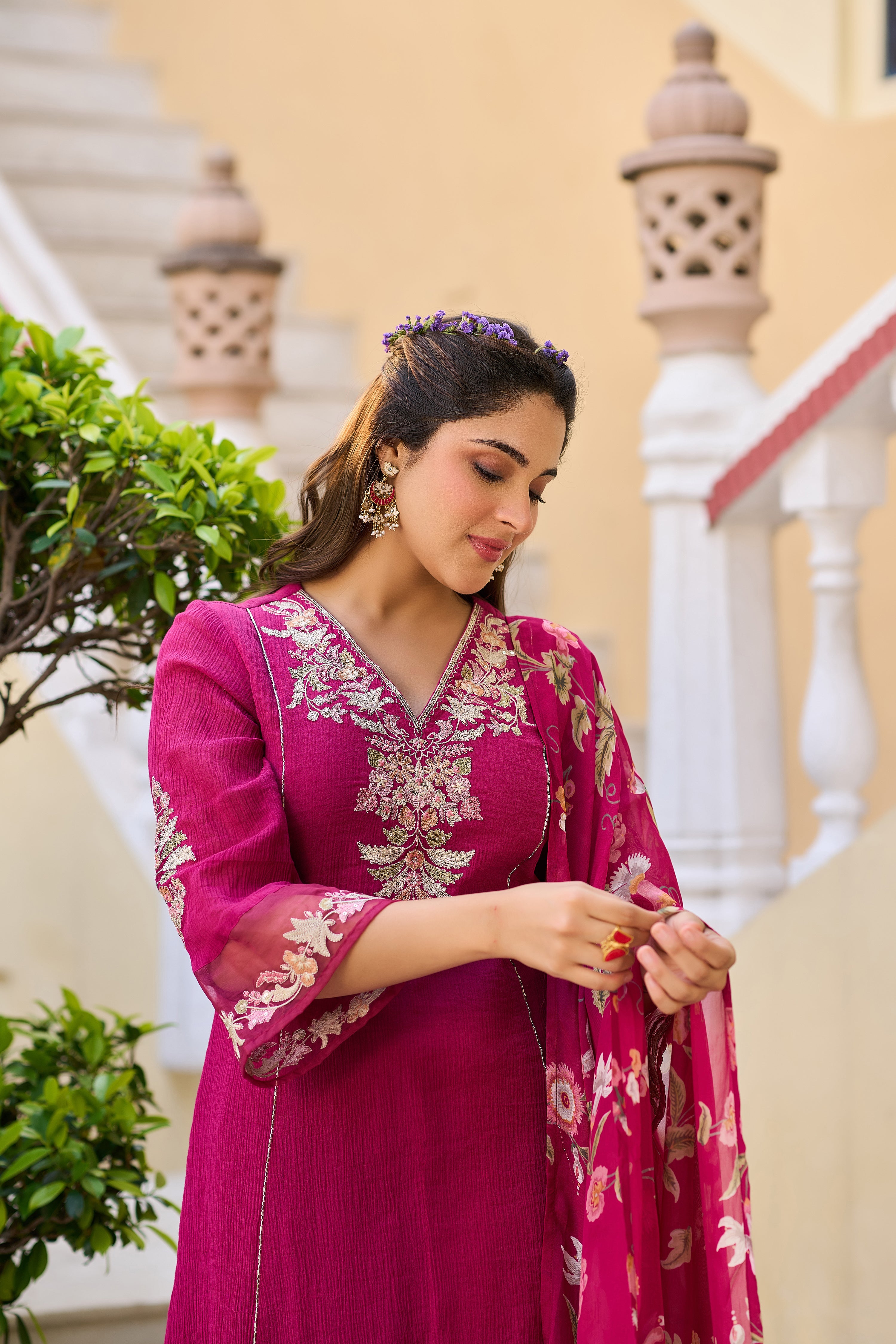 Rose Radiance Ensemble Suit Set