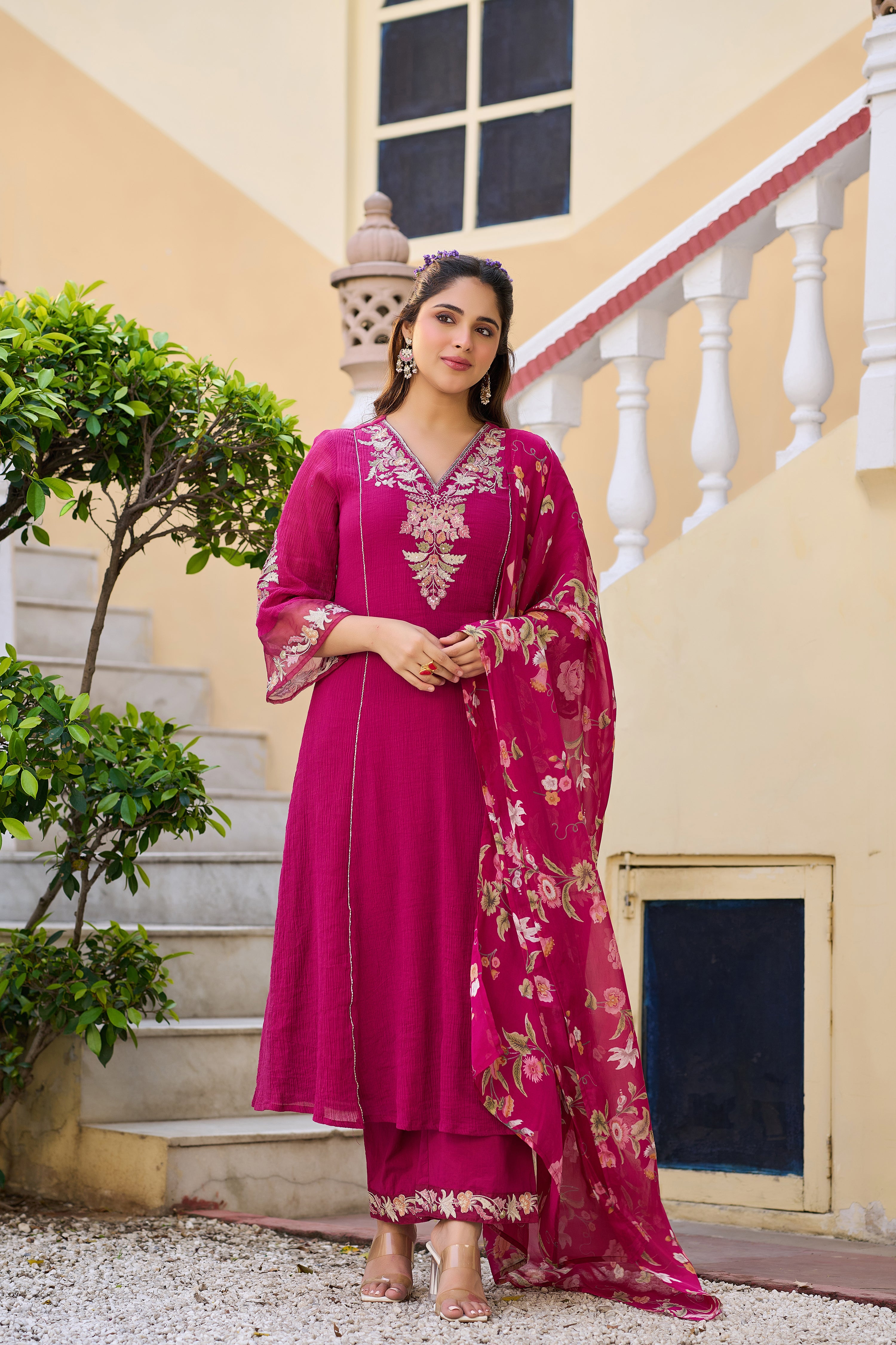 Rose Radiance Ensemble Suit Set