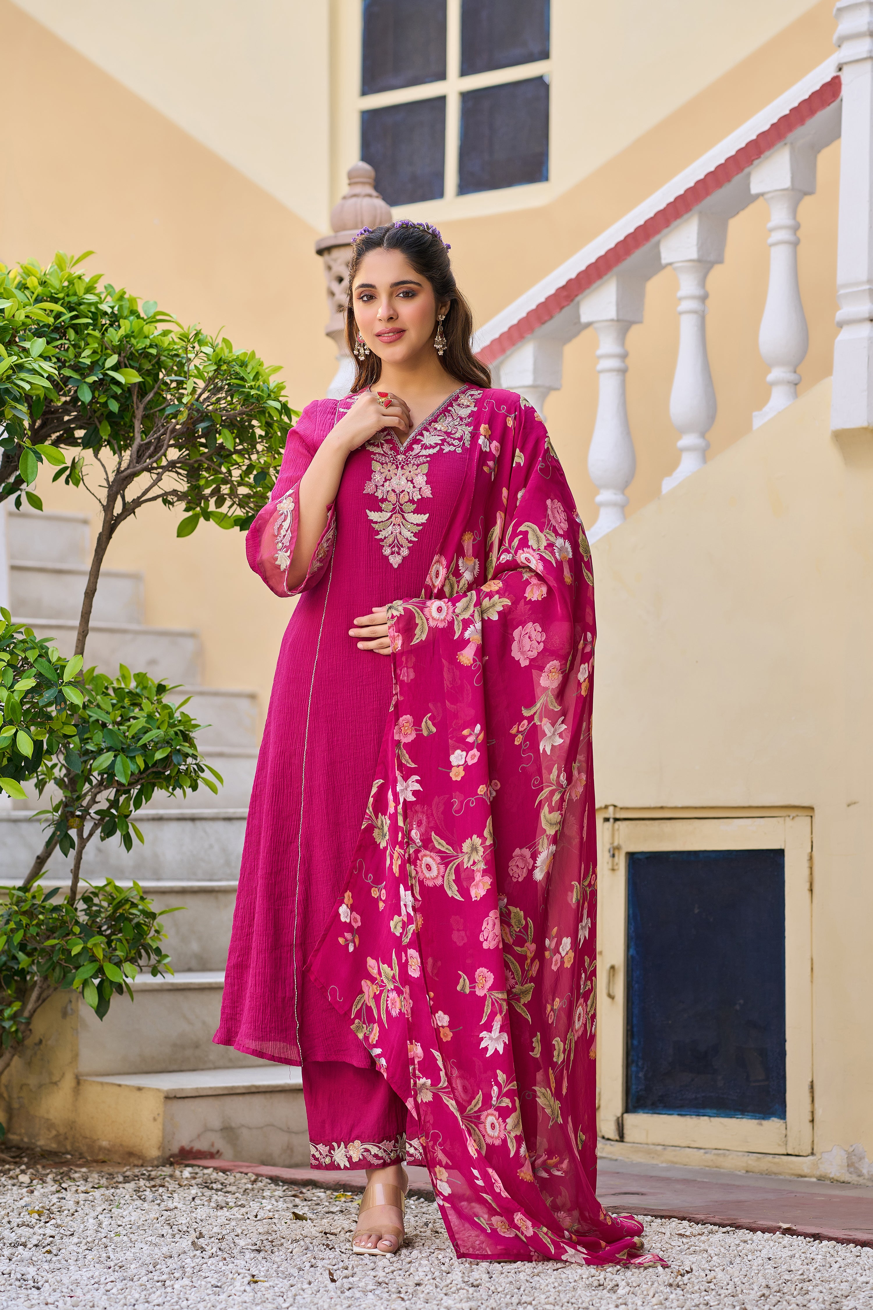 Rose Radiance Ensemble Suit Set