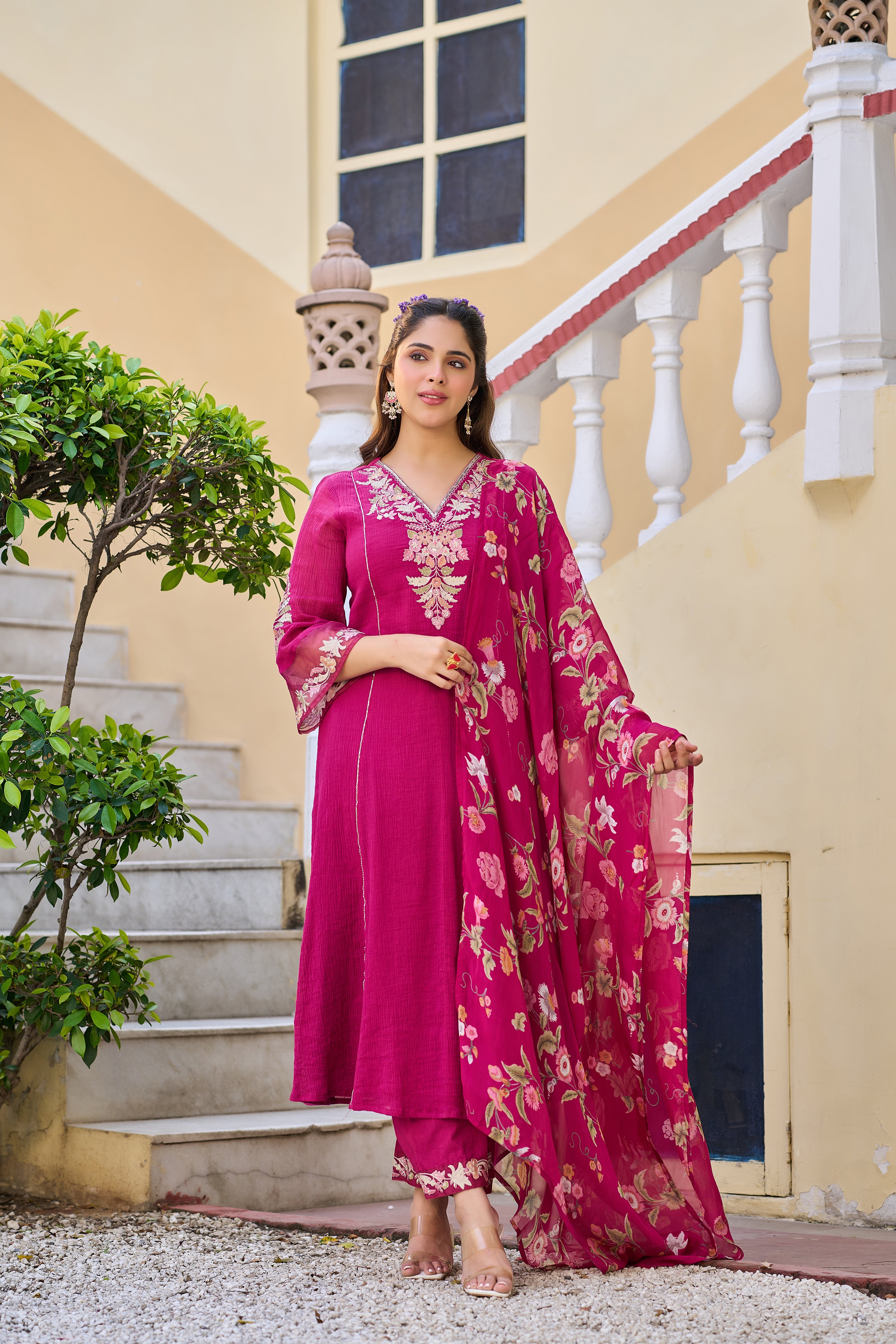 Rose Radiance Ensemble Suit Set
